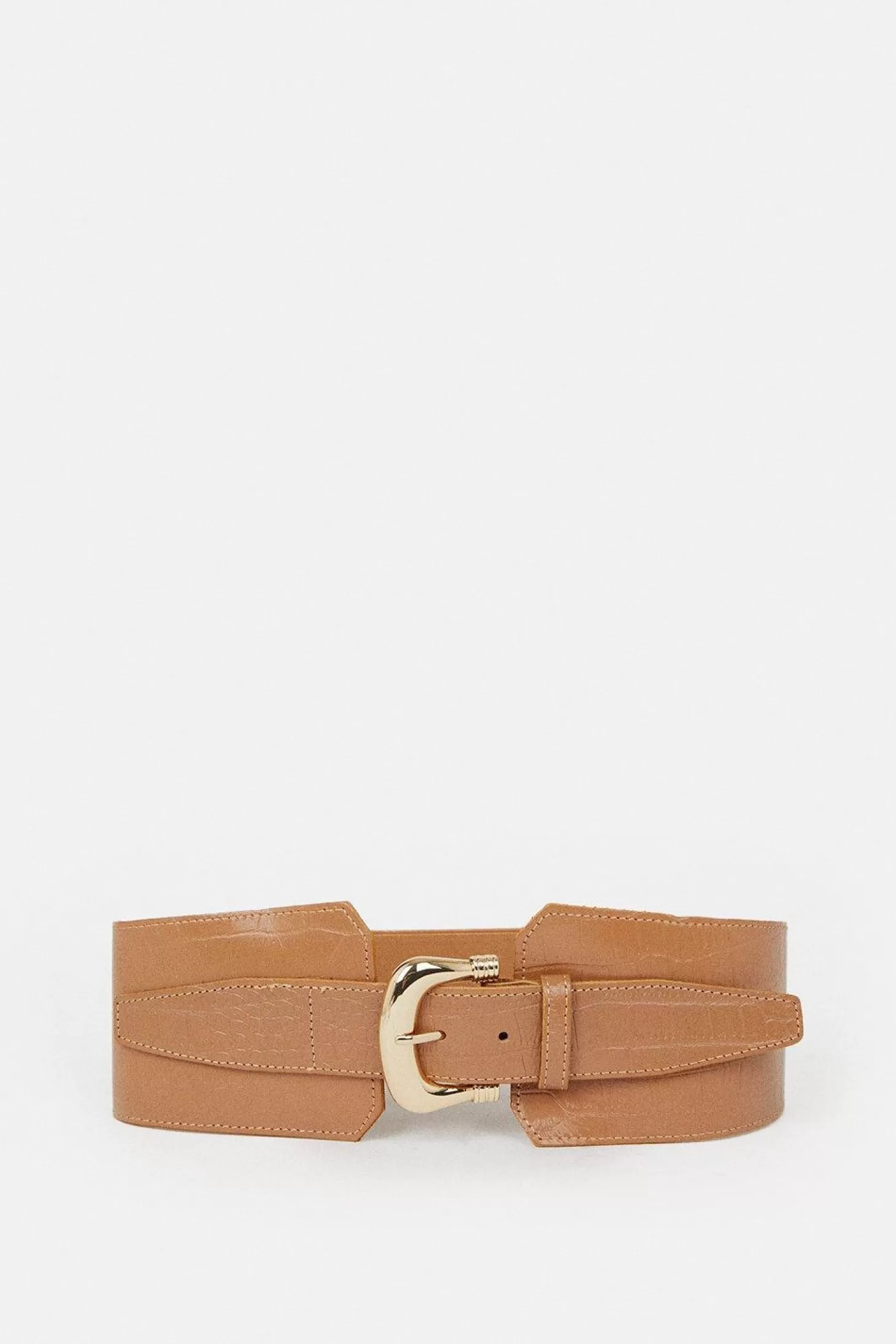 Karen Millen Leather Croc Chunky Waist Belt