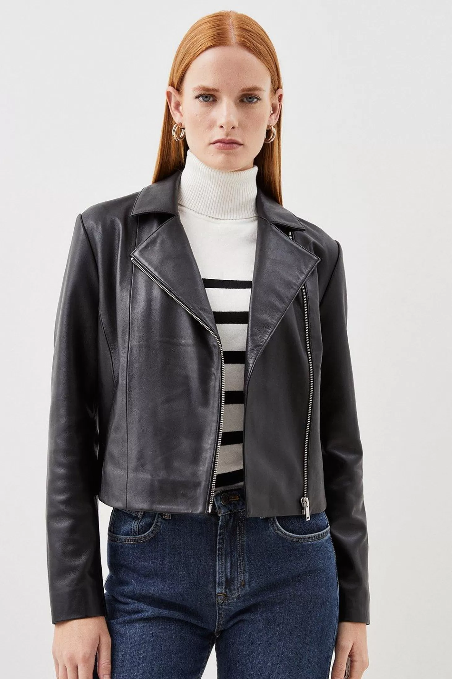 Karen Millen Leather Moto Jacket