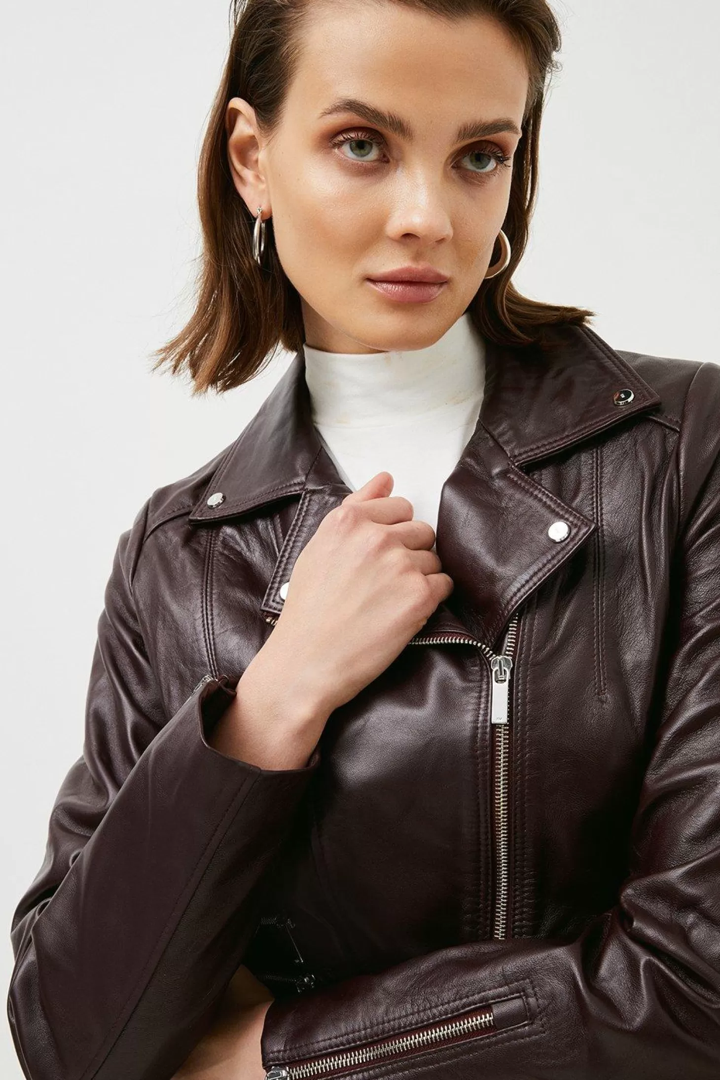 Karen Millen Leather Signature Moto Jacket