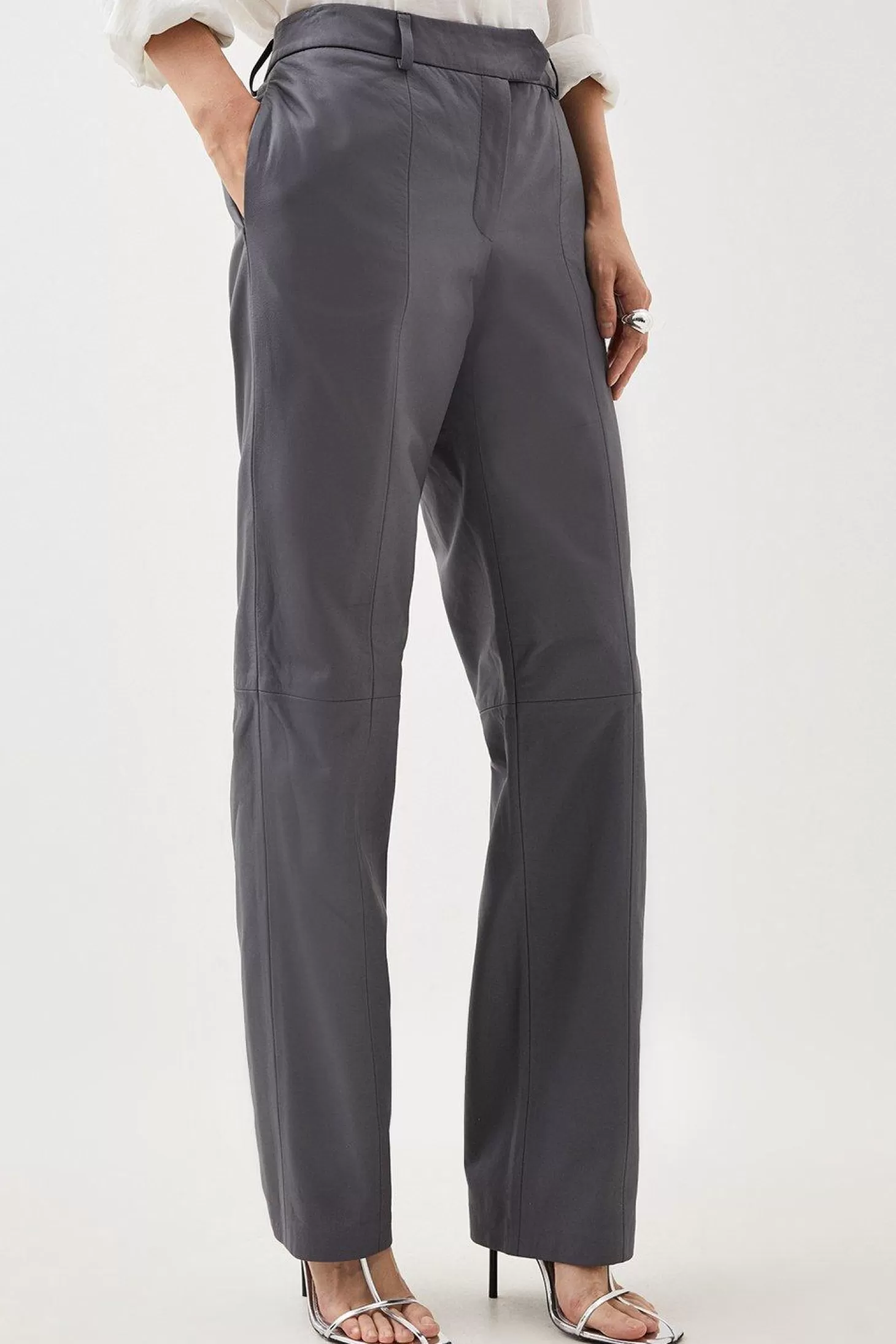 Karen Millen Leather Straight Leg Pants