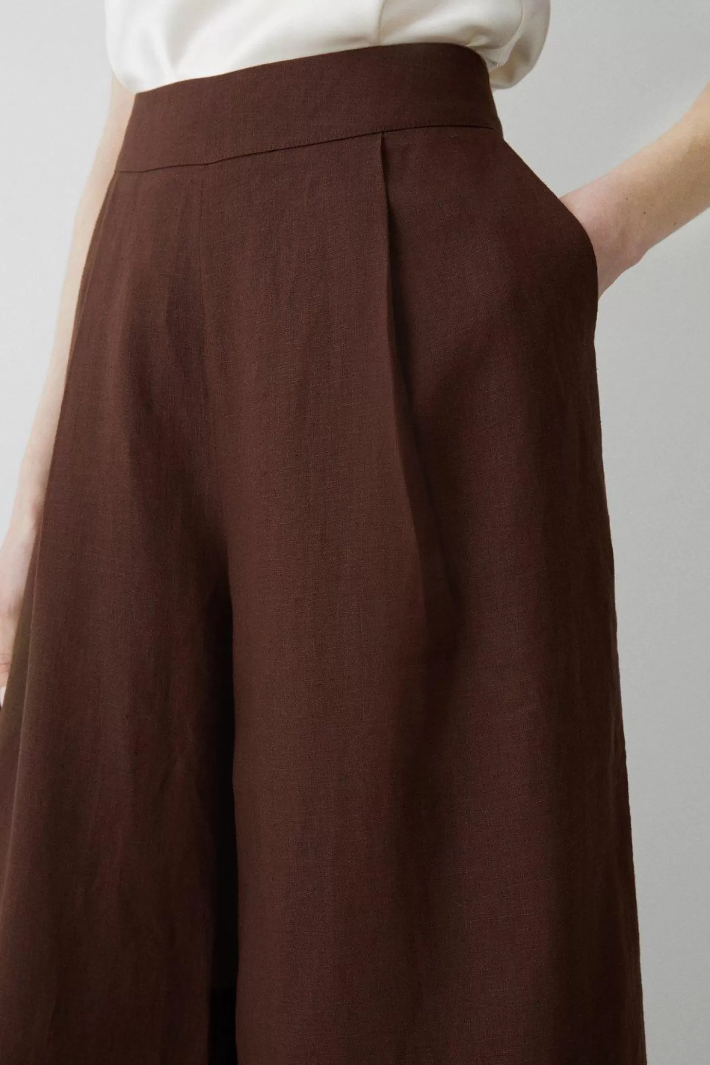 Karen Millen Linen Tailored Wide Leg Pants