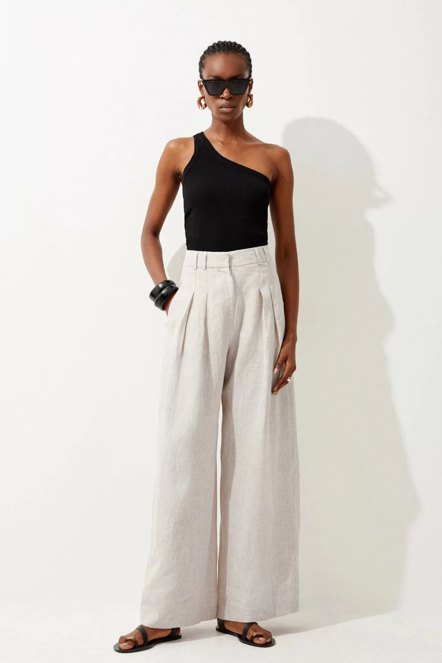 Karen Millen Linen Wide Leg Pants