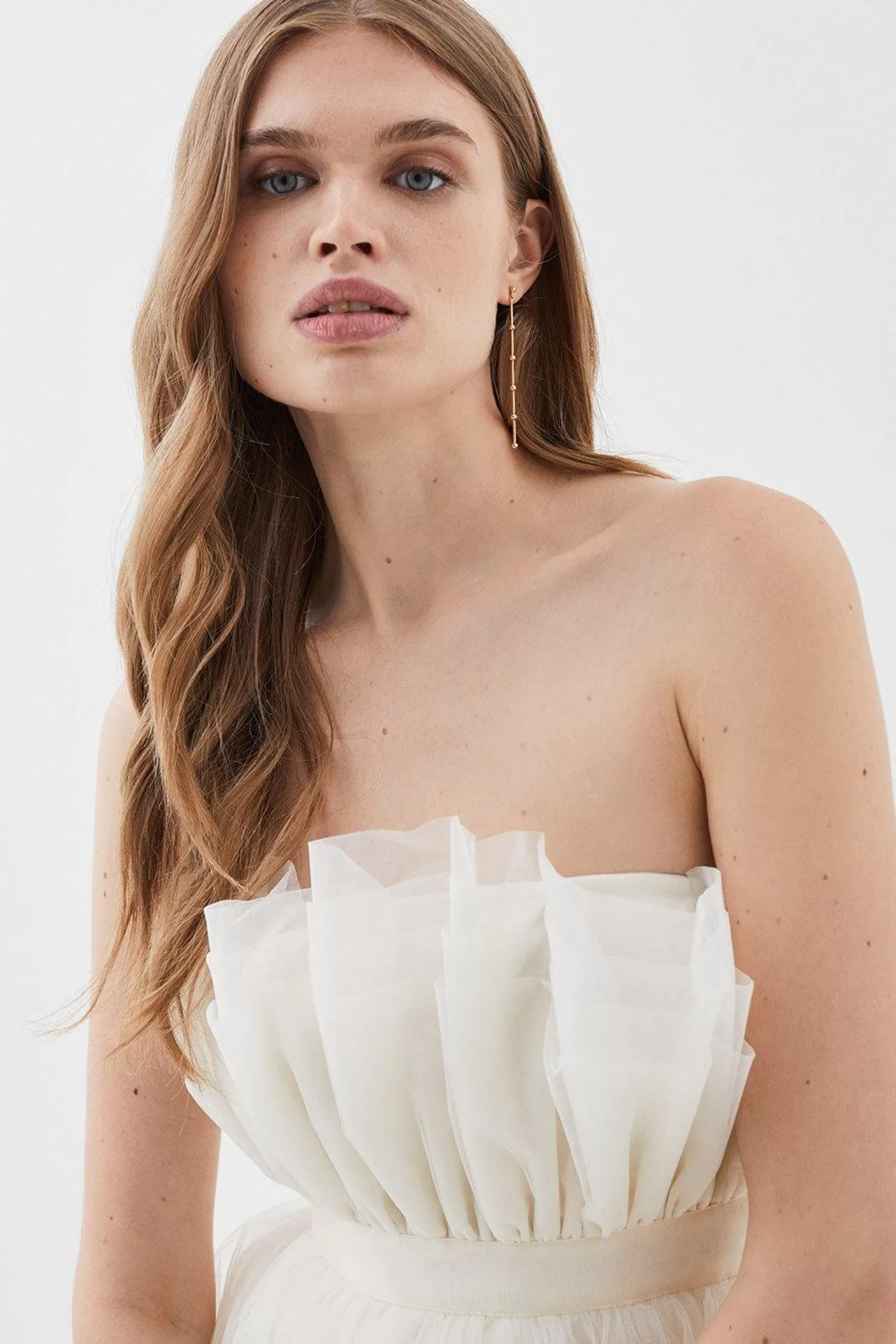 Karen Millen Lydia Millen Corseted Tulle Woven Midi Dress