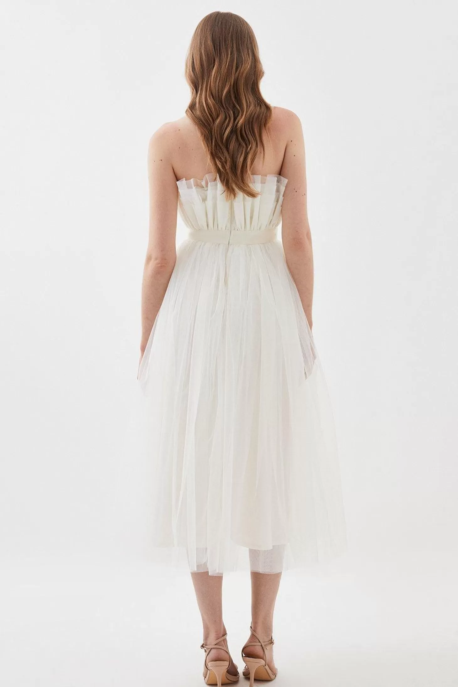 Karen Millen Lydia Millen Corseted Tulle Woven Midi Dress