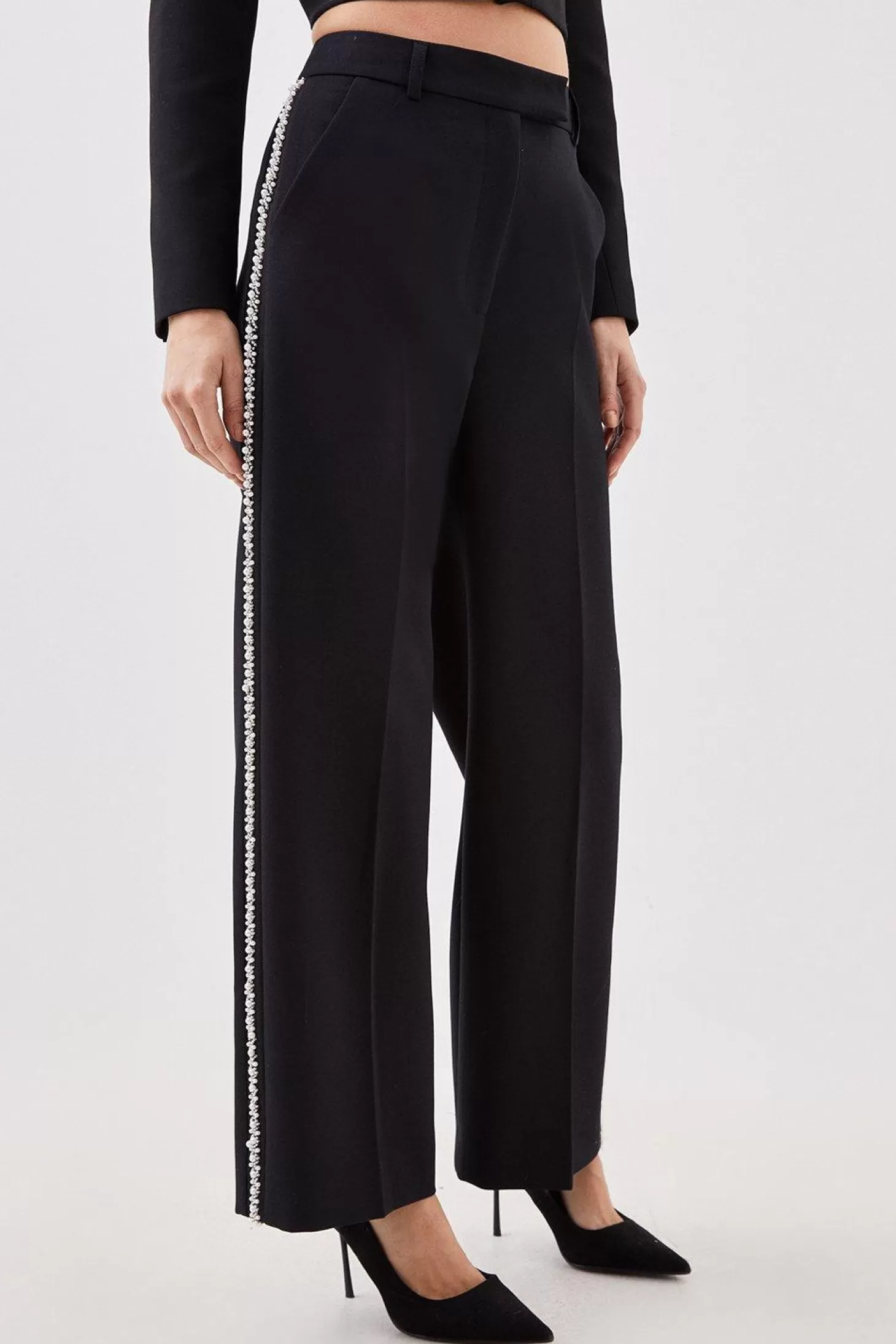 Karen Millen Lydia Millen Petite Compact Stretch Embellished Pants