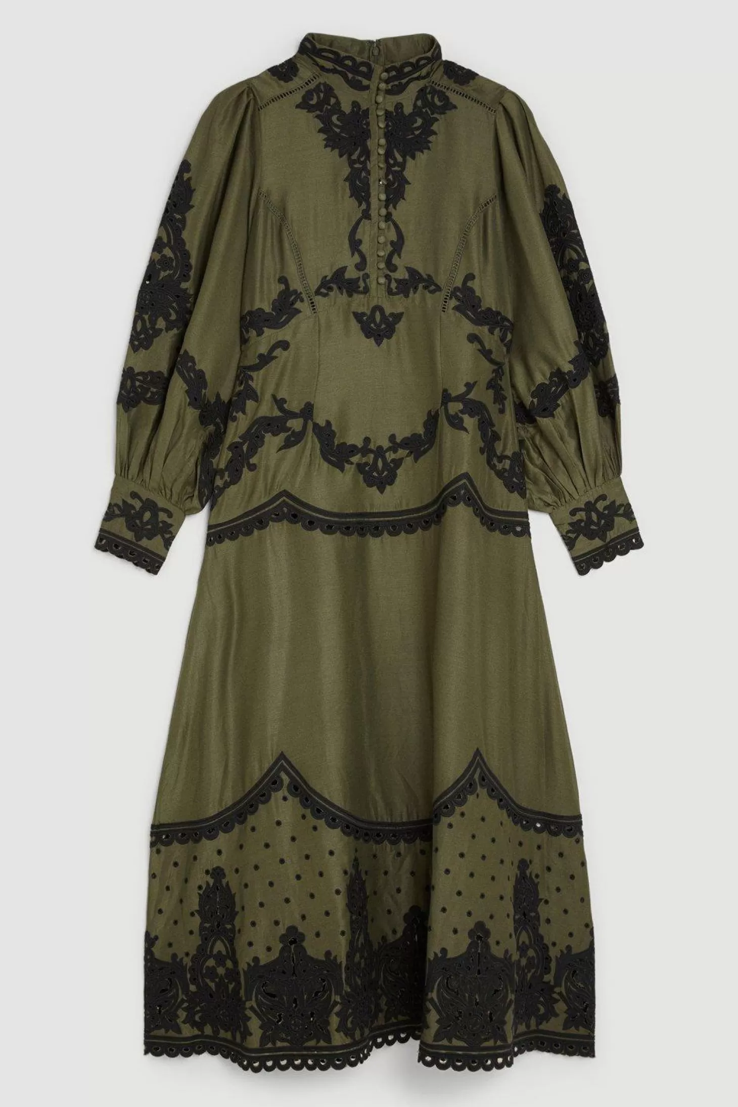 Karen Millen Lydia Millen Petite Cotton Cutwork Embroidered Woven Maxi Dress