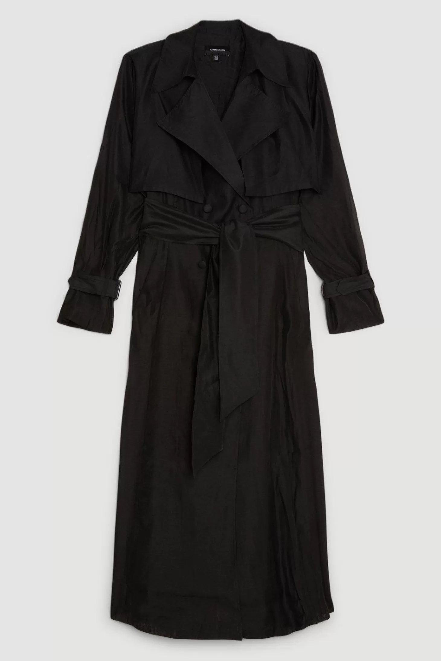 Karen Millen Lydia Millen Plus Tailored Sheer Panelled Full Skirted Trench Coat