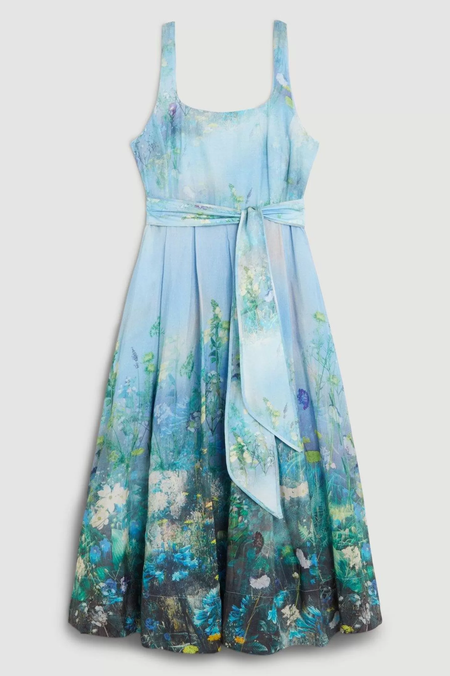 Karen Millen Lydia Millen Tall Cotton Scenic Floral Strappy Maxi Dress