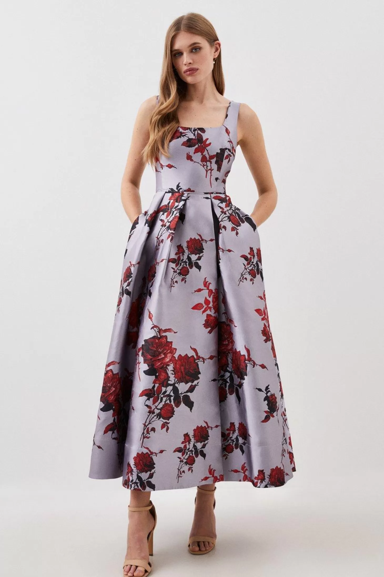 Karen Millen Lydia Millen Tall Jacquard Corseted Woven Maxi Dress