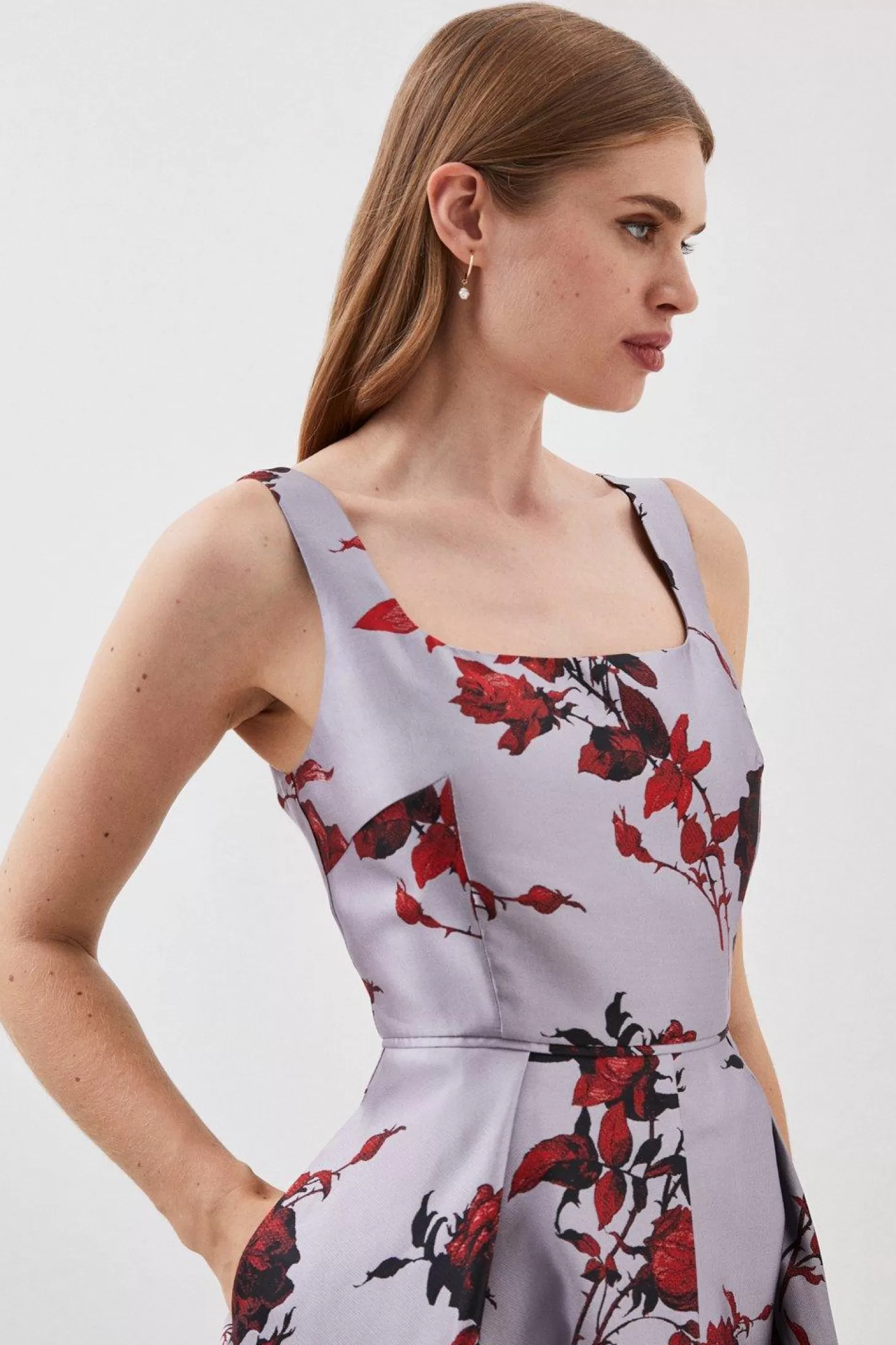 Karen Millen Lydia Millen Tall Jacquard Corseted Woven Maxi Dress