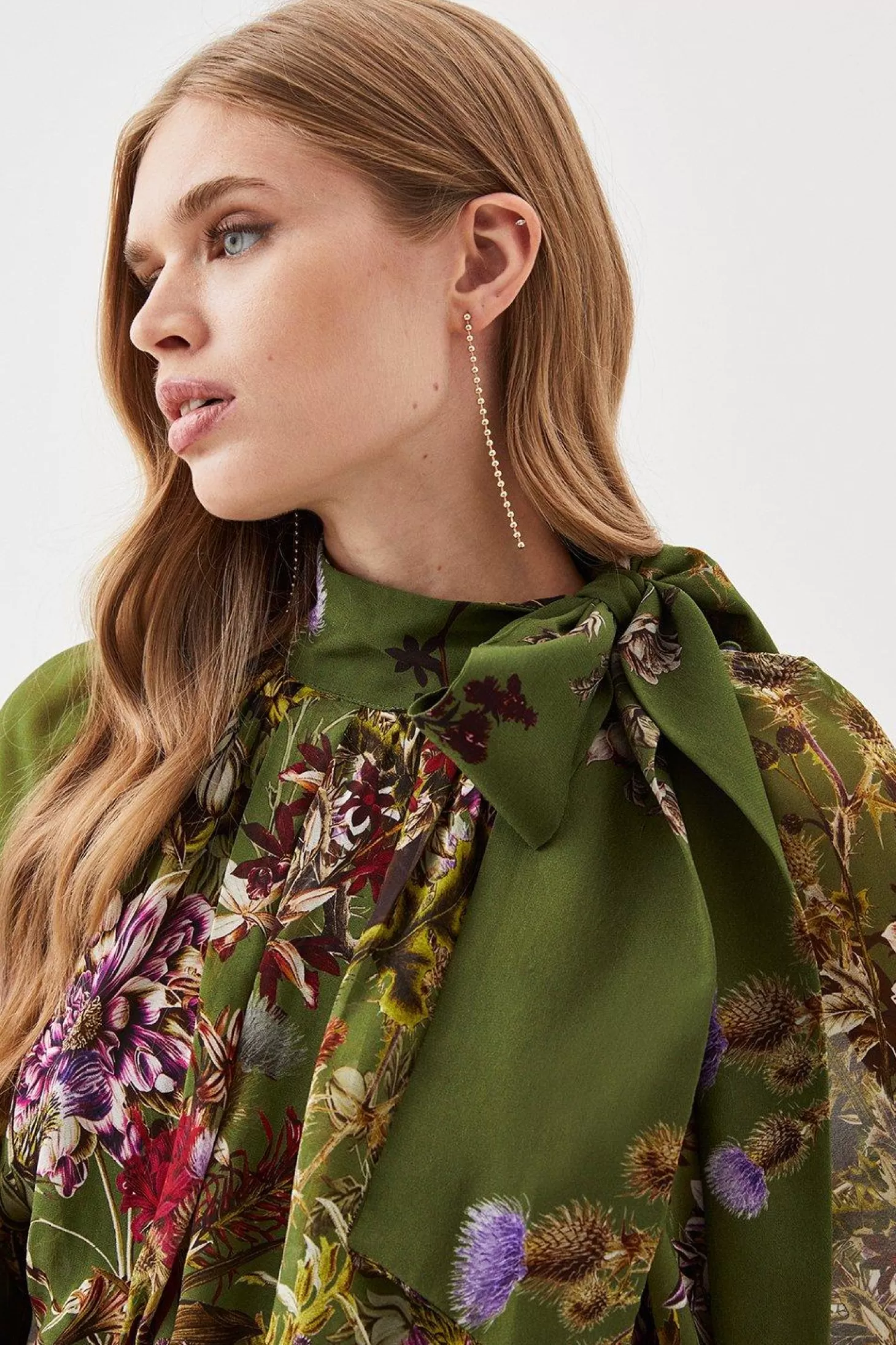 Karen Millen Lydia Millen Tall Viscose Floral Border Print Woven Mini Dress