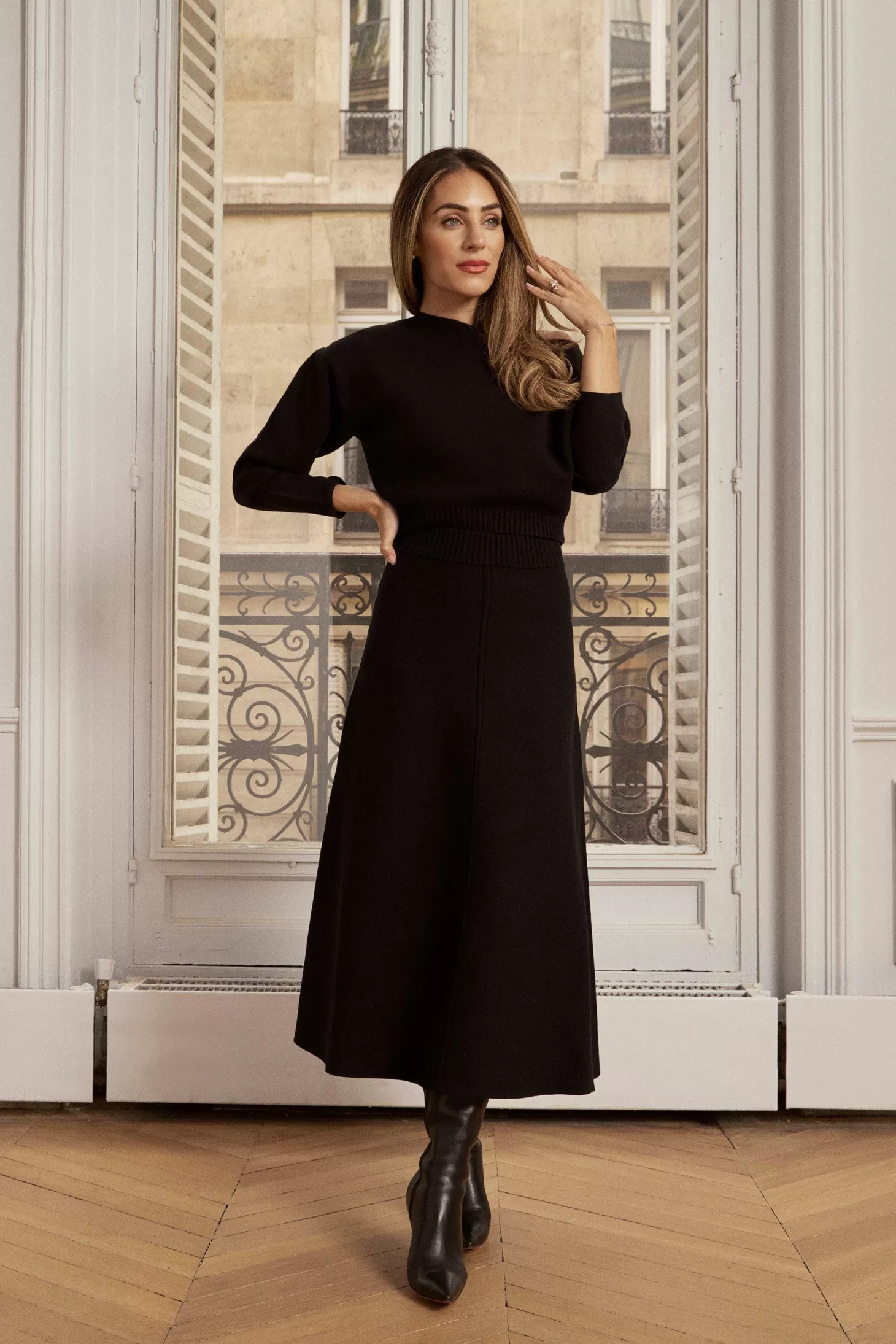 Karen Millen Lydia Millen Viscose Blend Milano Knit Midi Skirt Co-ord