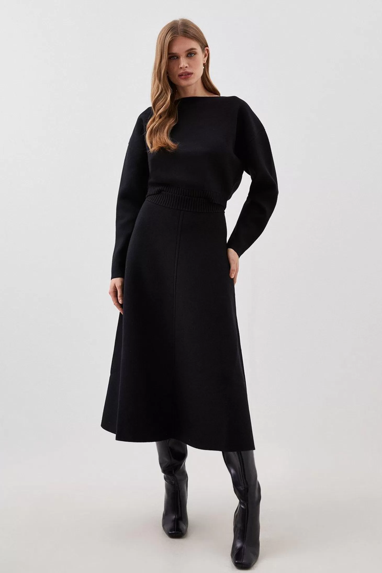Karen Millen Lydia Millen Viscose Blend Milano Knit Midi Skirt Co-ord