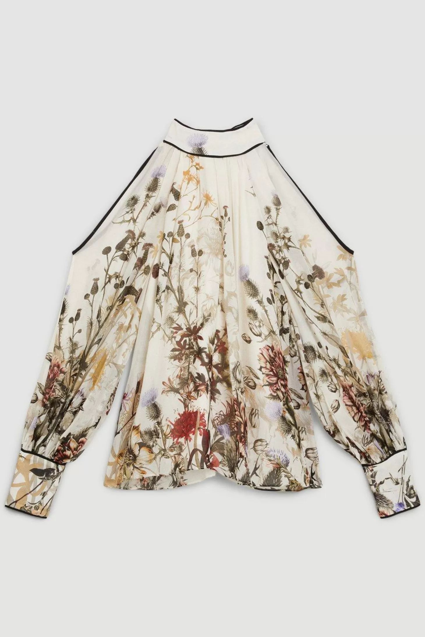 Karen Millen Lydia Millen Viscose Border Print Woven Blouse