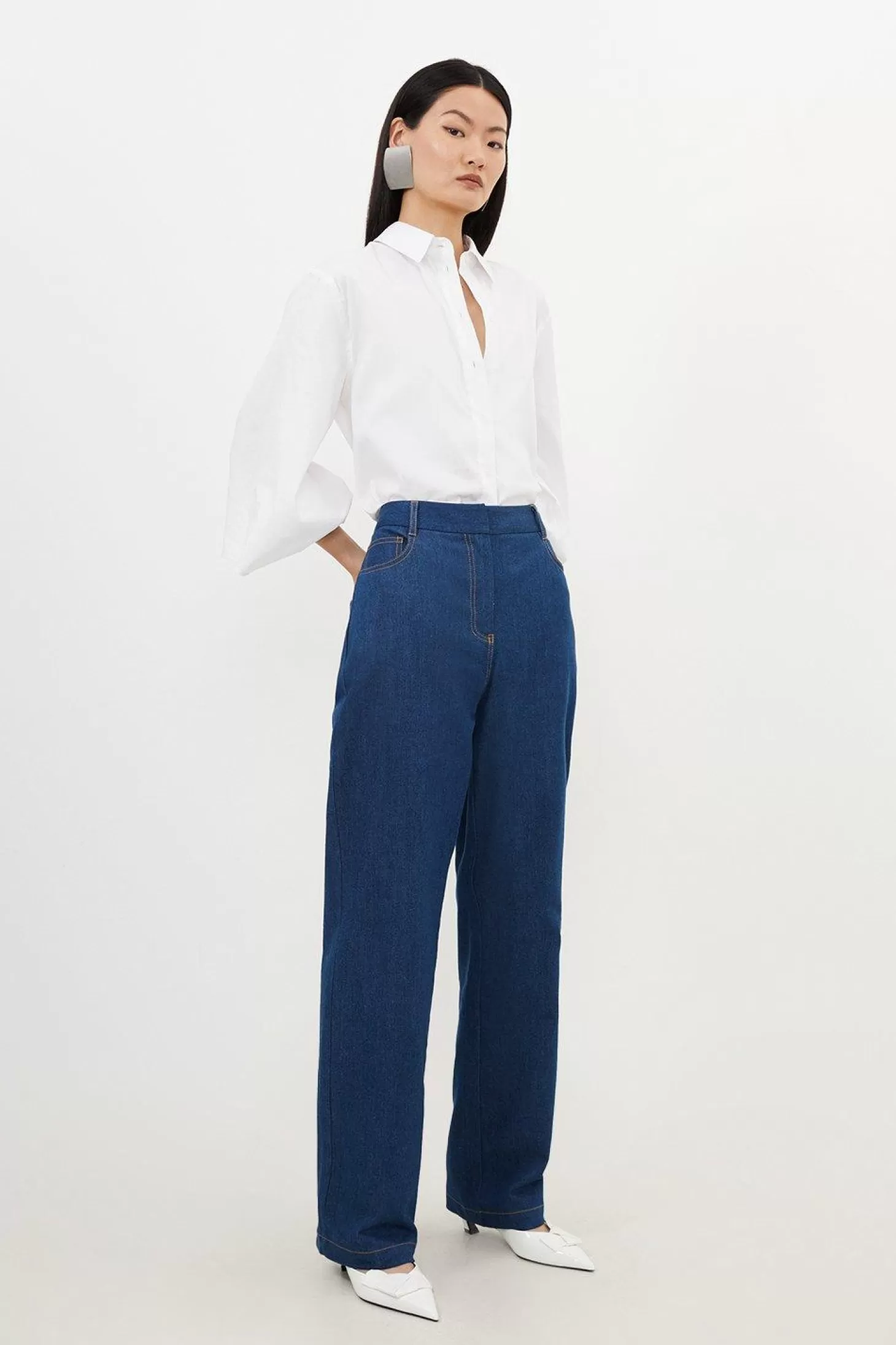 Karen Millen Mid Rise Straight Leg Denim Jeans