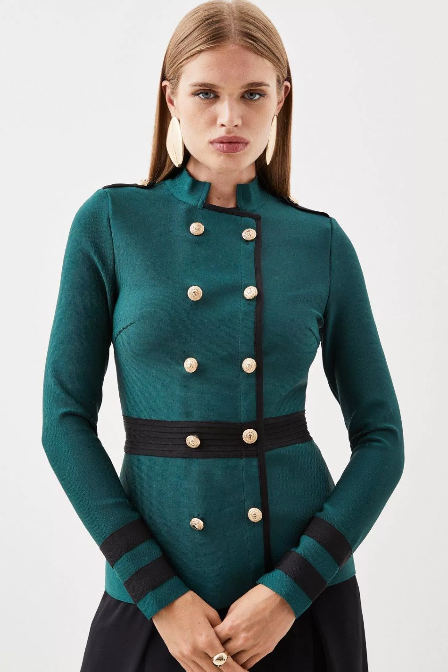 Karen Millen Military Double Breasted Bandage Jacket