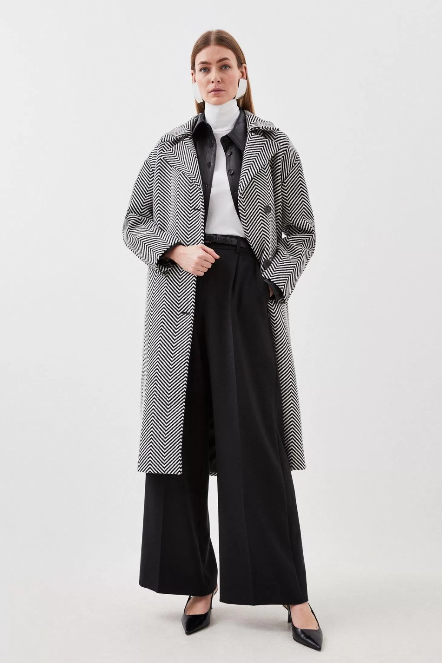 Karen Millen Oversize Collar Pocket Detail Coat