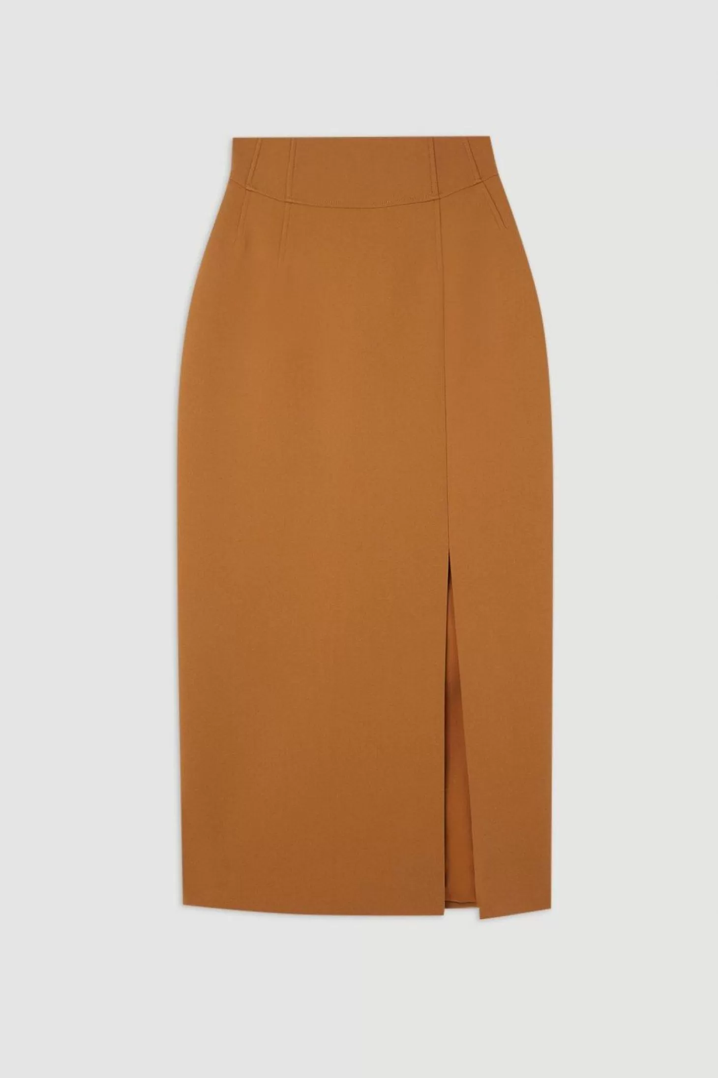 Karen Millen Petite Compact Stretch Side Split Tailored Midi Pencil Skirt
