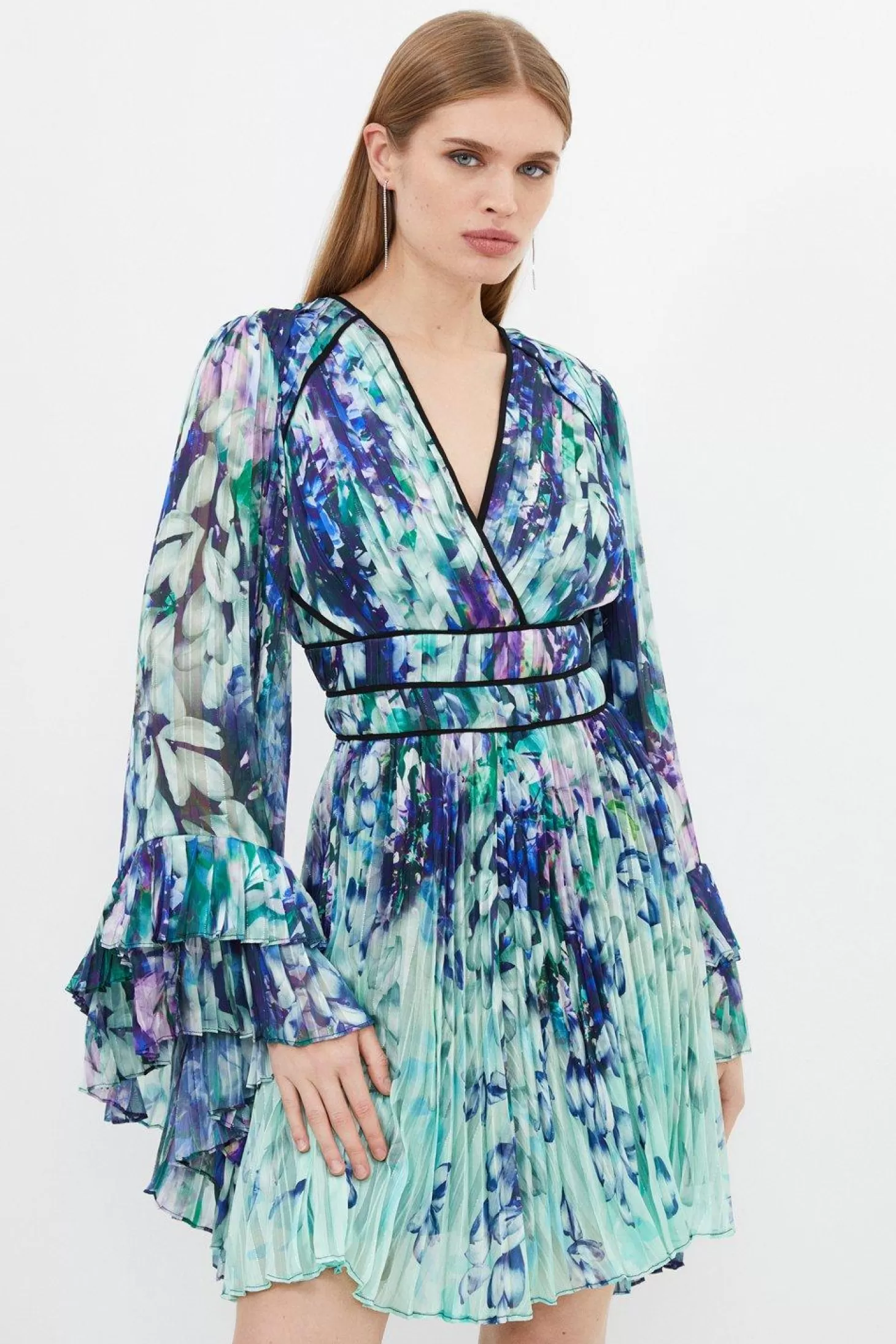 Karen Millen Petite Floral Drama Kimono Woven Maxi Dress