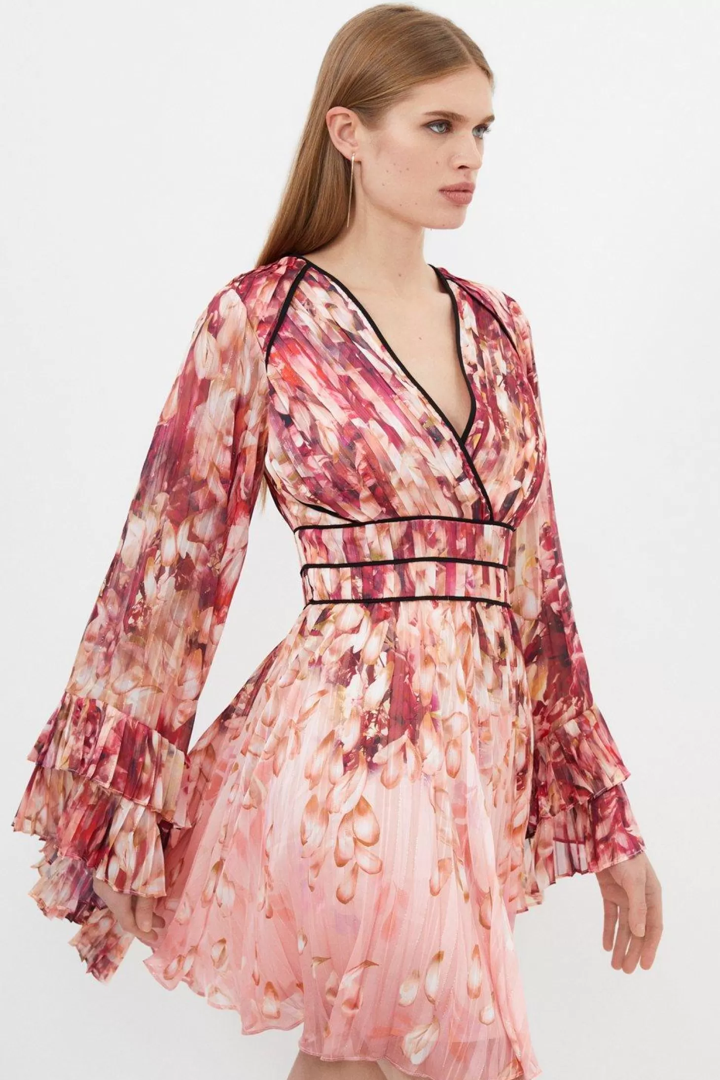 Karen Millen Petite Floral Drama Kimono Woven Maxi Dress