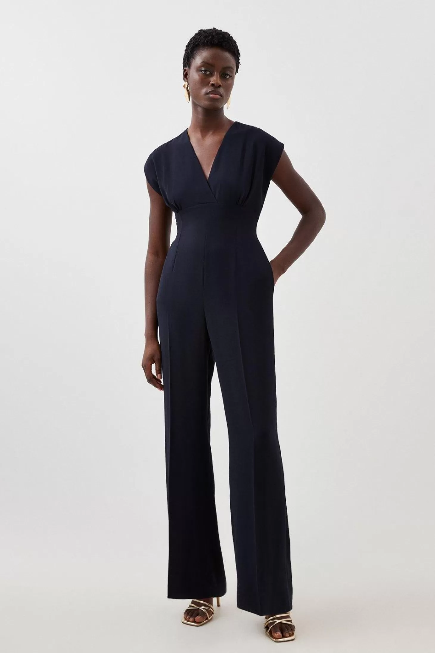 Karen Millen Petite Fluid Tailored Wide Leg Jumpsuit