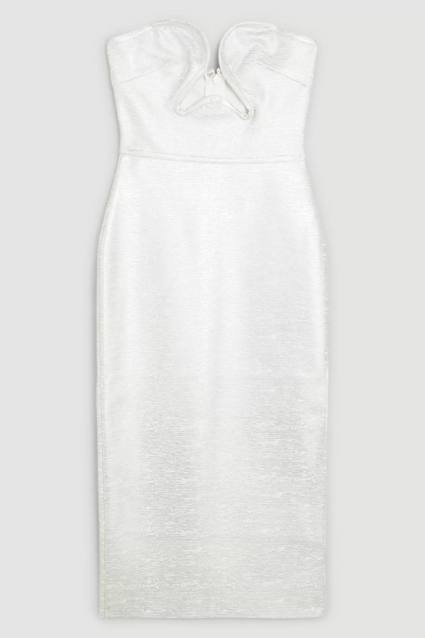 Karen Millen Petite Foiled Bandage Corset Detail Knit Midi Dress