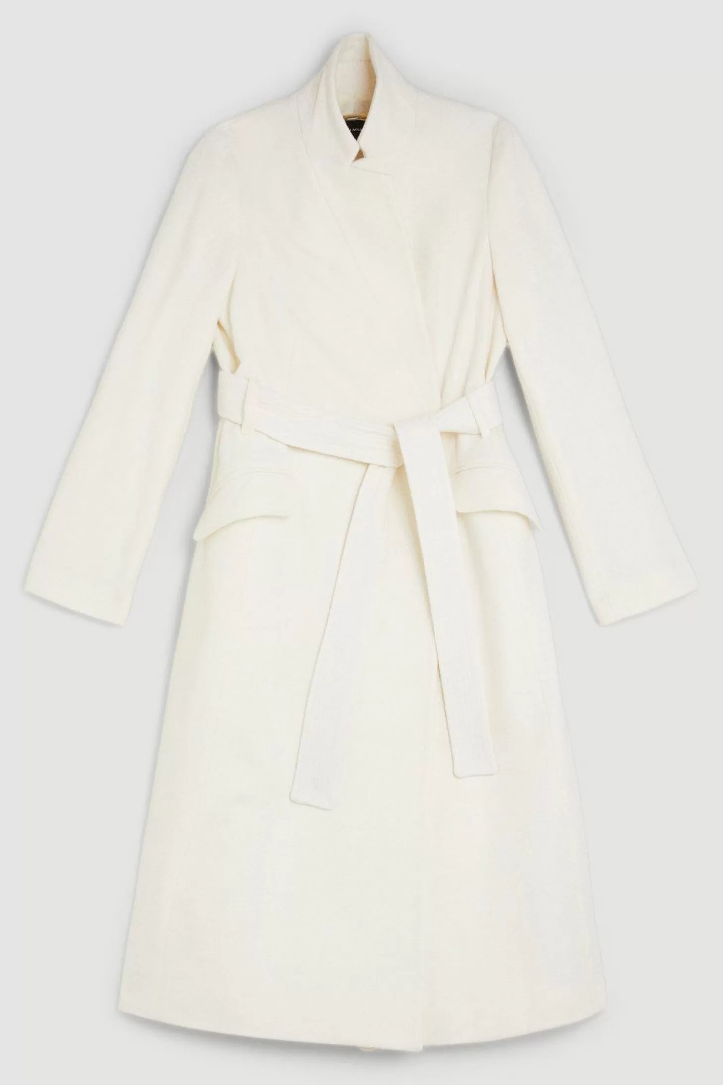Karen Millen Petite Italian Manteco Wool Forever Notch Neck Midi Coat