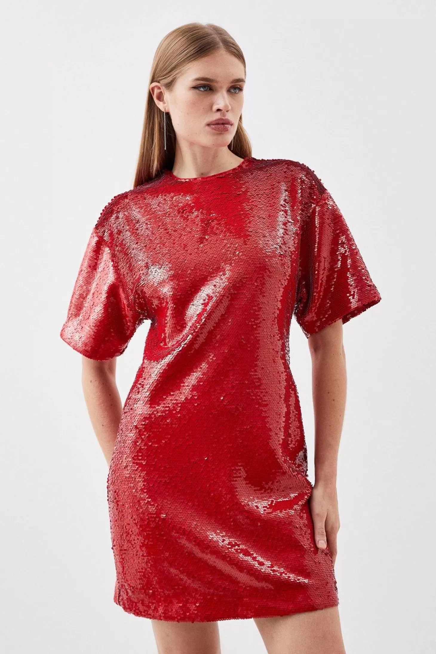 Karen Millen Petite Sequin Woven Mini Dress