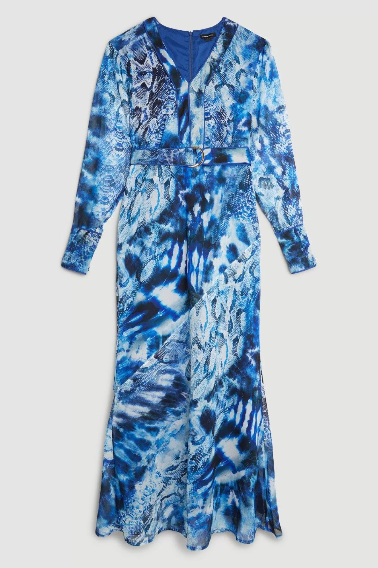 Karen Millen Petite Georgette Woven Maxi Dress With Scarf Detail