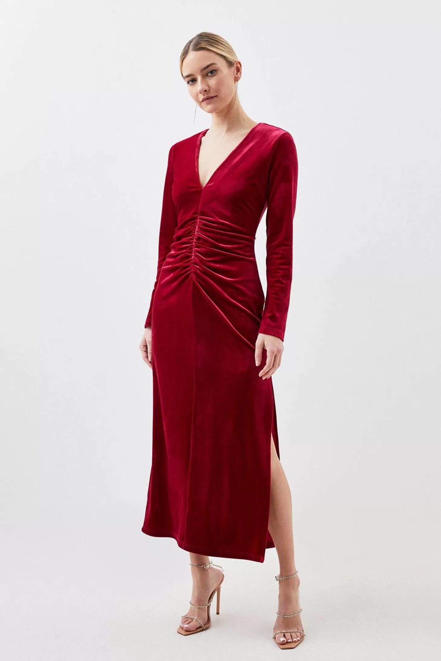 Karen Millen Petite Stretch Velvet Jersey Maxi Dress