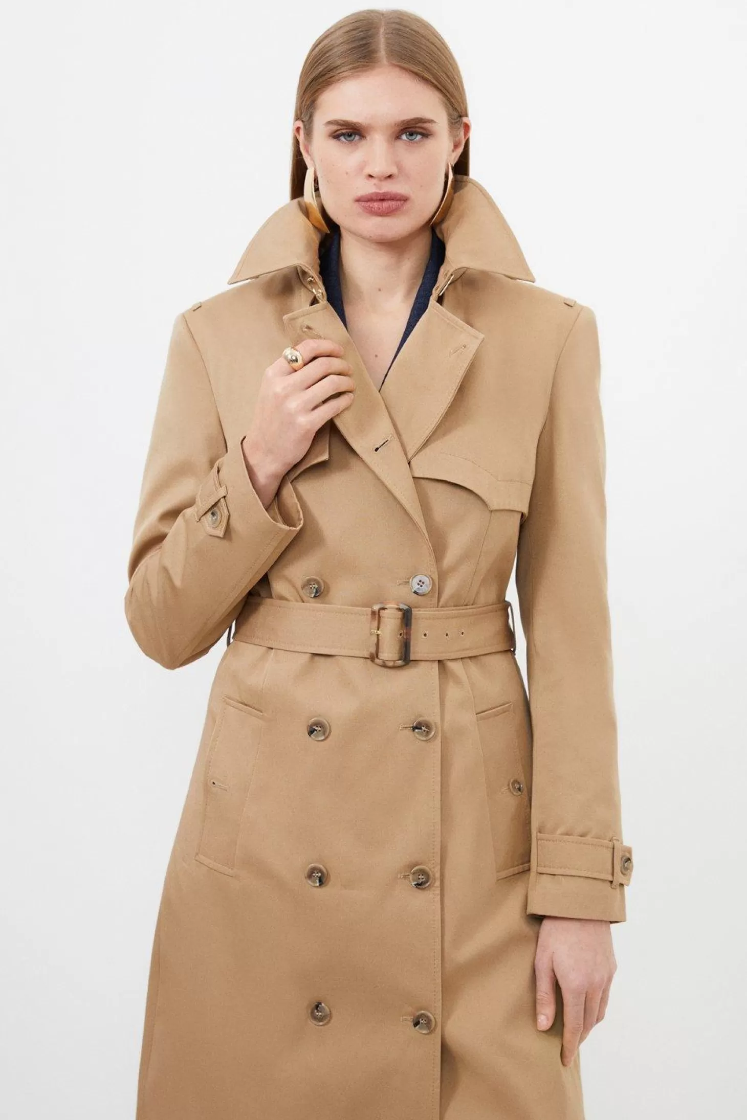 Karen Millen Petite Tailored Belted Trench Coat