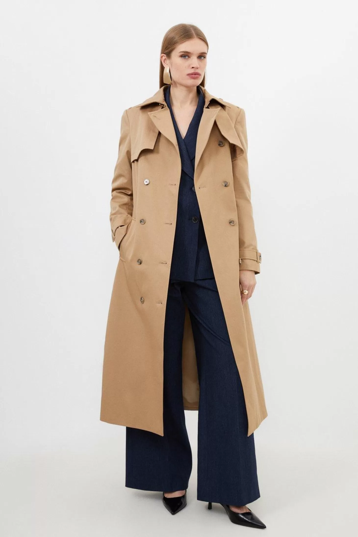 Karen Millen Petite Tailored Belted Trench Coat