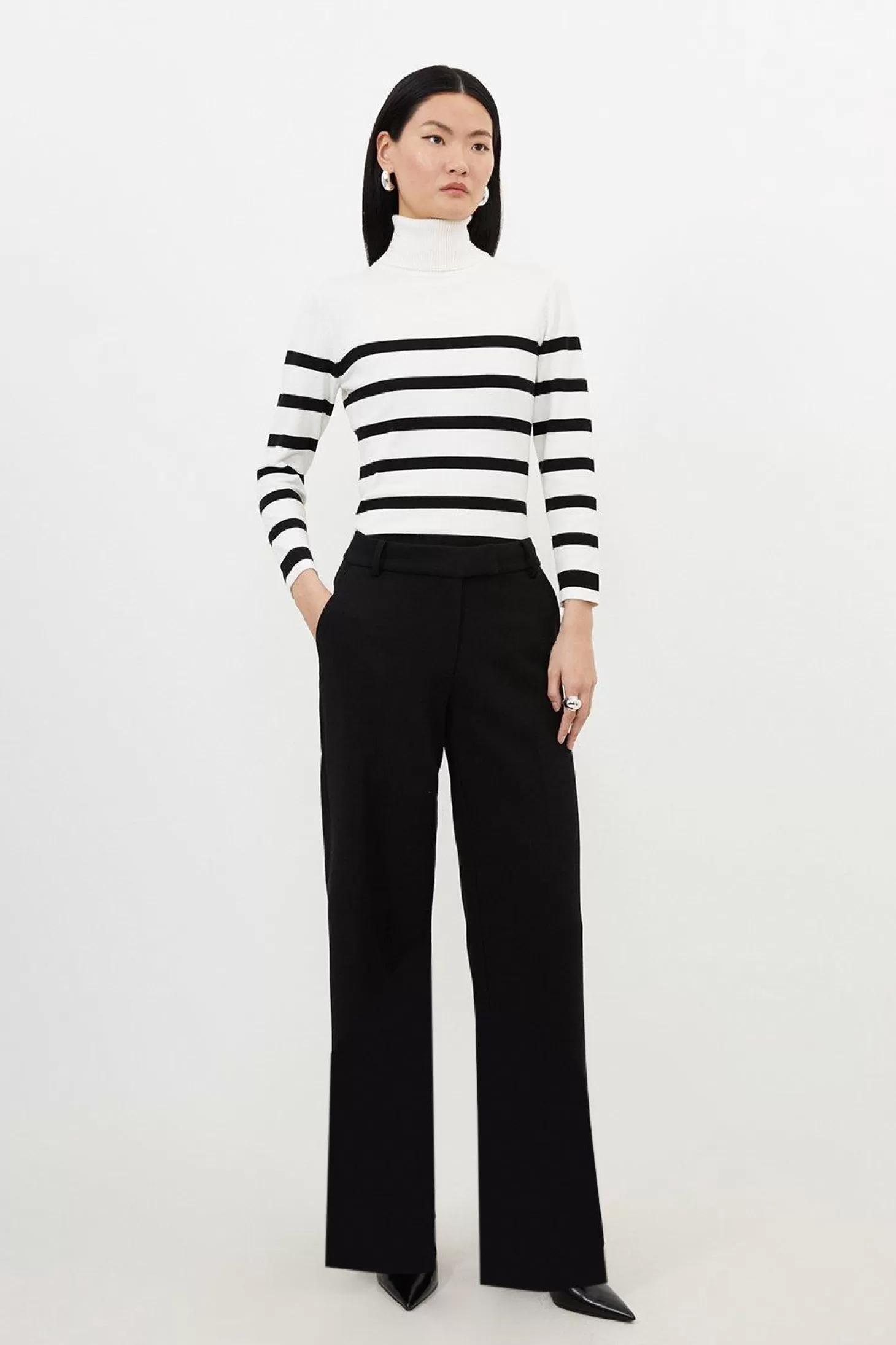 Karen Millen Petite Tailored Straight Leg Trousers