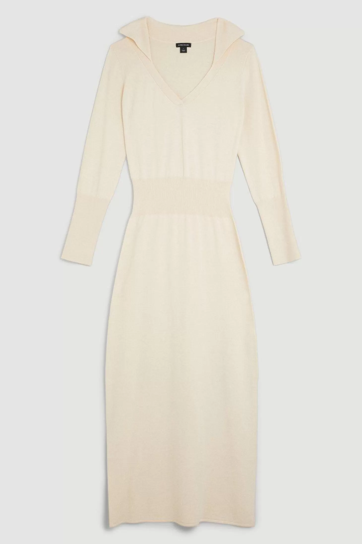 Karen Millen Petite Viscose Blend Soft Touch Fly Collar Knit Midaxi Dress