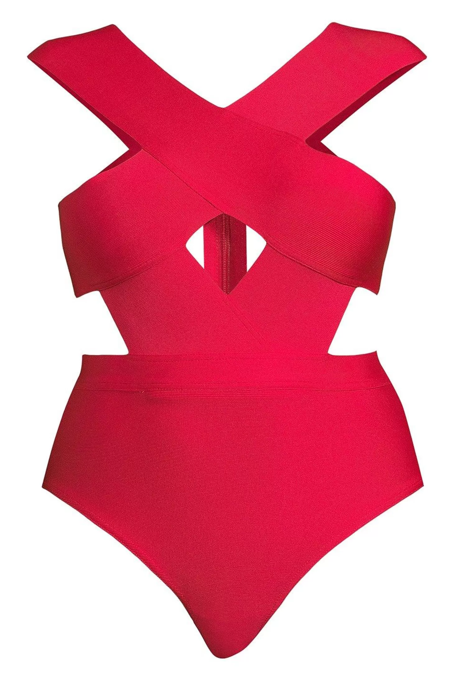 Karen Millen Plus Size Bandage Cross Front Cut Out Swimsuit