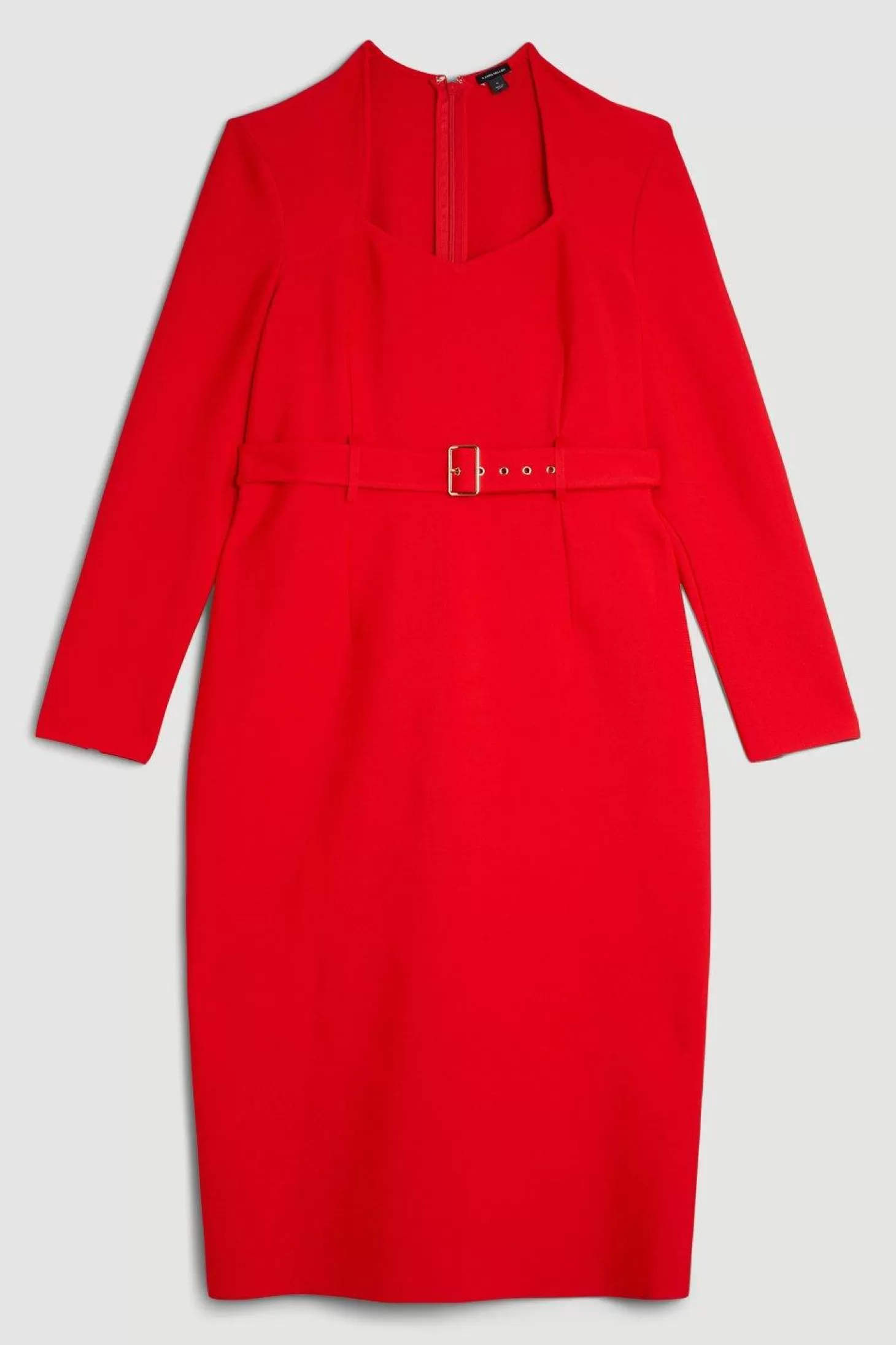 Karen Millen Plus Size Bandage Figure Form Knit Belted Midi Dress