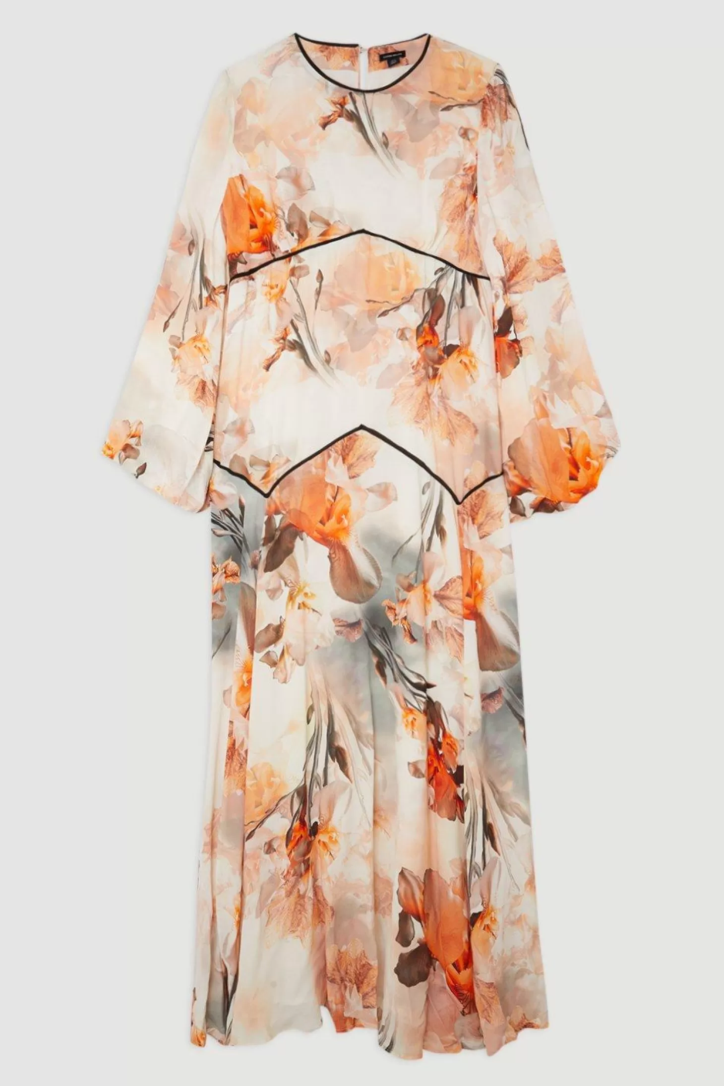 Karen Millen Plus Size Blurred Woven Column Maxi Dress