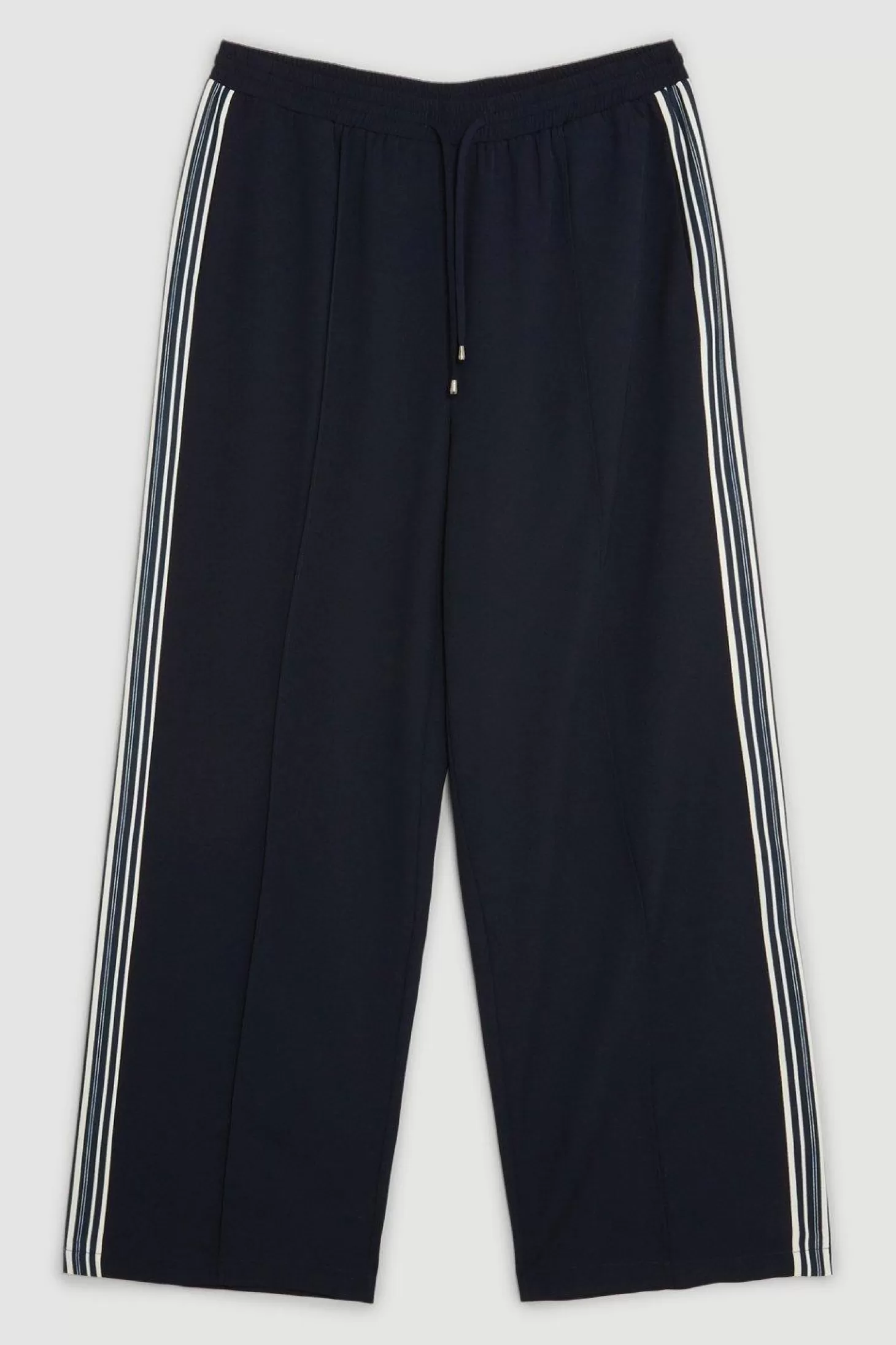 Karen Millen Plus Size Contrast Twill Woven Wide Leg Pants