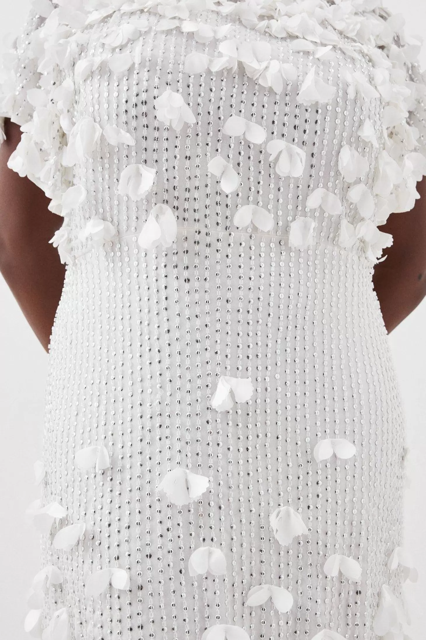 Karen Millen Plus Size Crystal Applique Angel Sleeve Midaxi Woven Dress