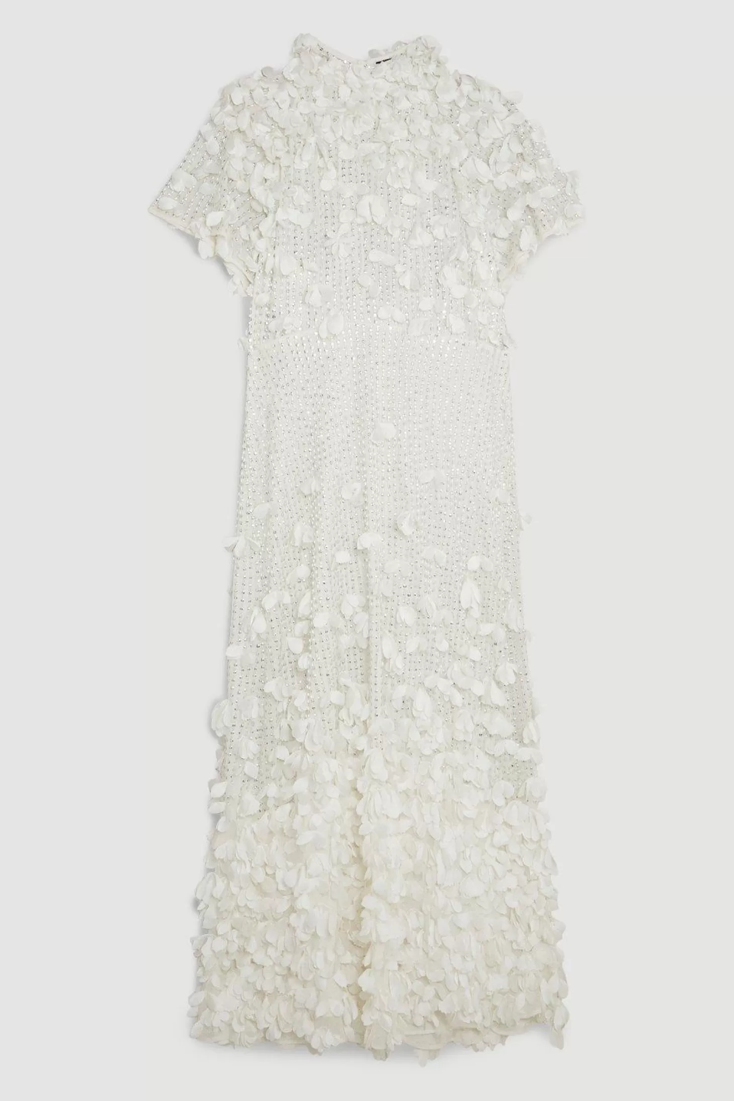 Karen Millen Plus Size Crystal Applique Angel Sleeve Midaxi Woven Dress