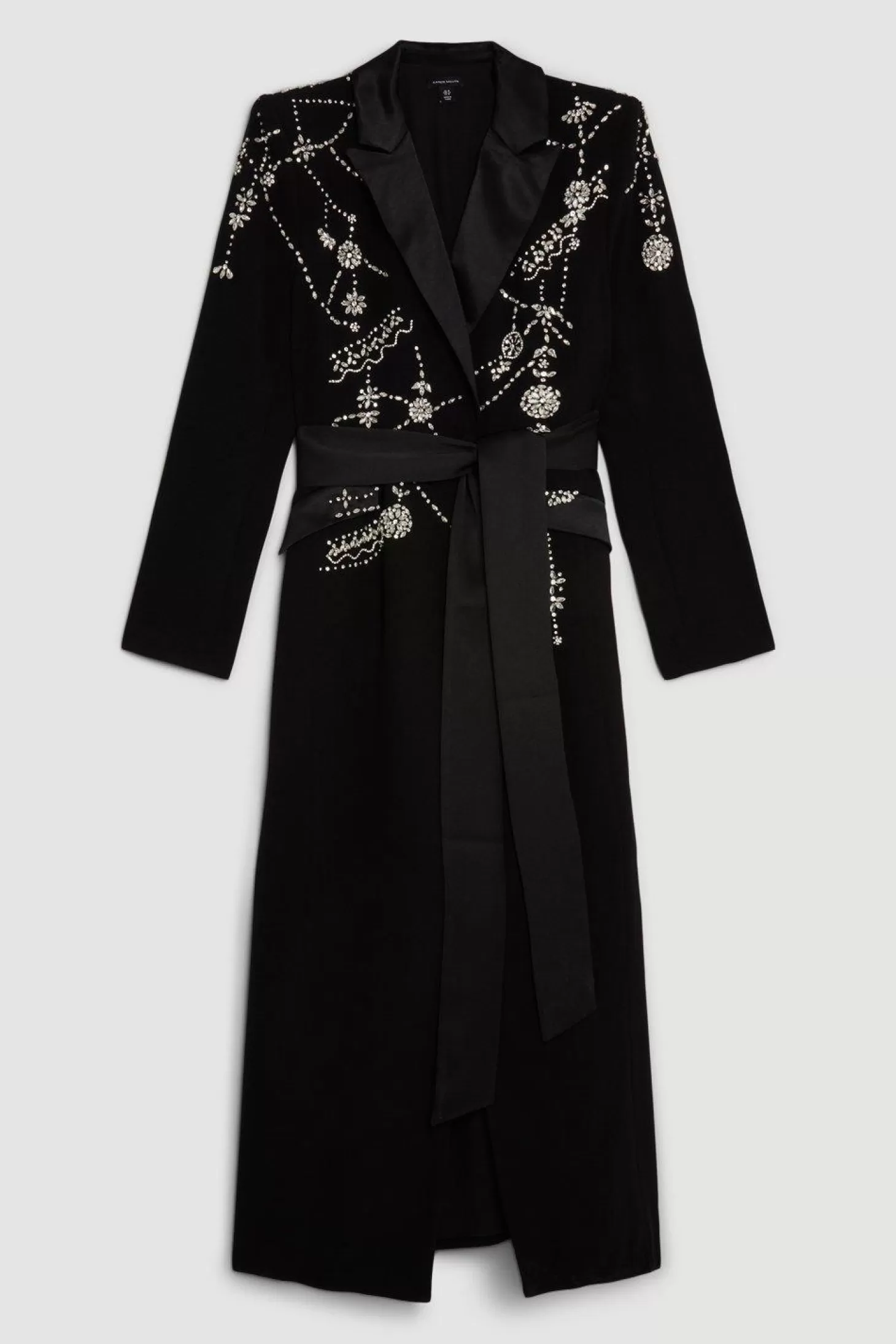 Karen Millen Plus Size Crystal Embellished Woven Midaxi Blazer Dress