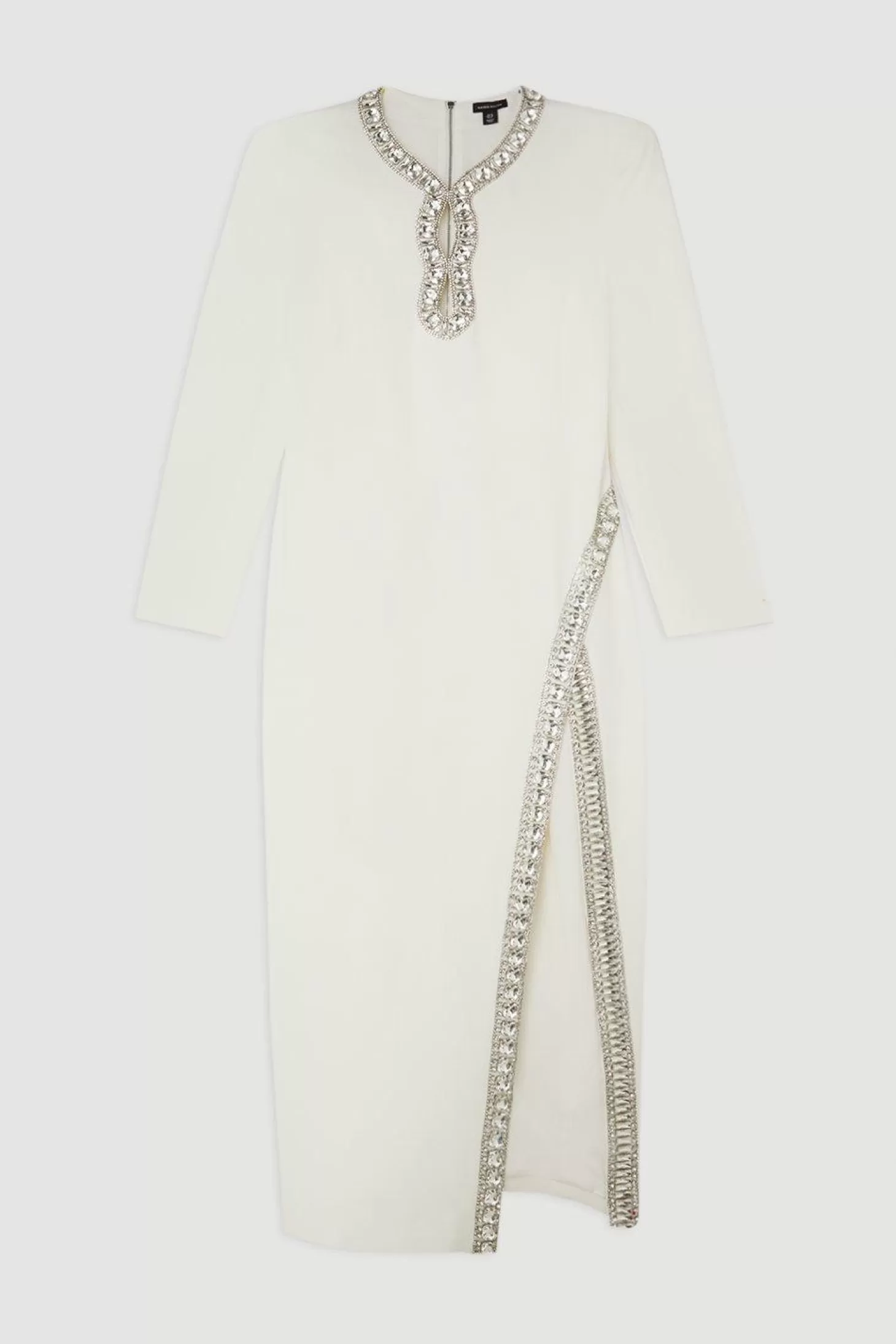 Karen Millen Plus Size Cut Out Embellished Woven Maxi Dress