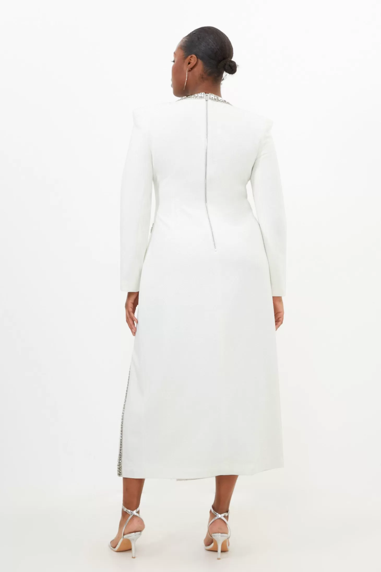 Karen Millen Plus Size Cut Out Embellished Woven Maxi Dress