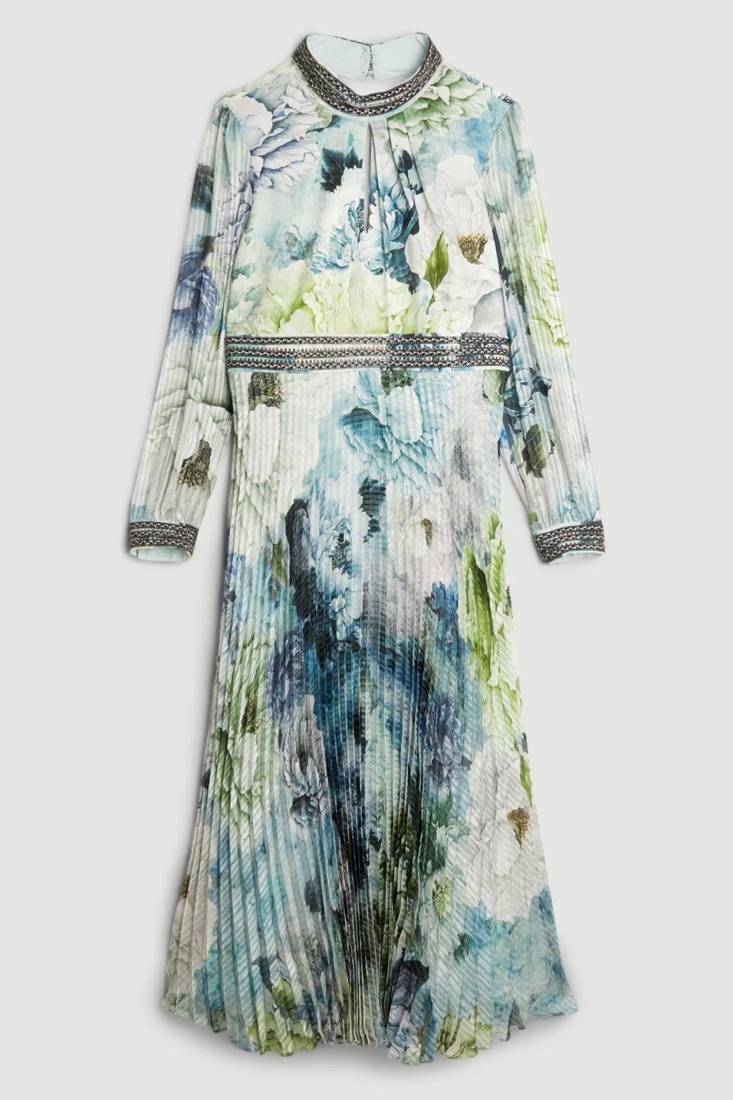 Karen Millen Plus Size Diamante Trim Woven Maxi Dress