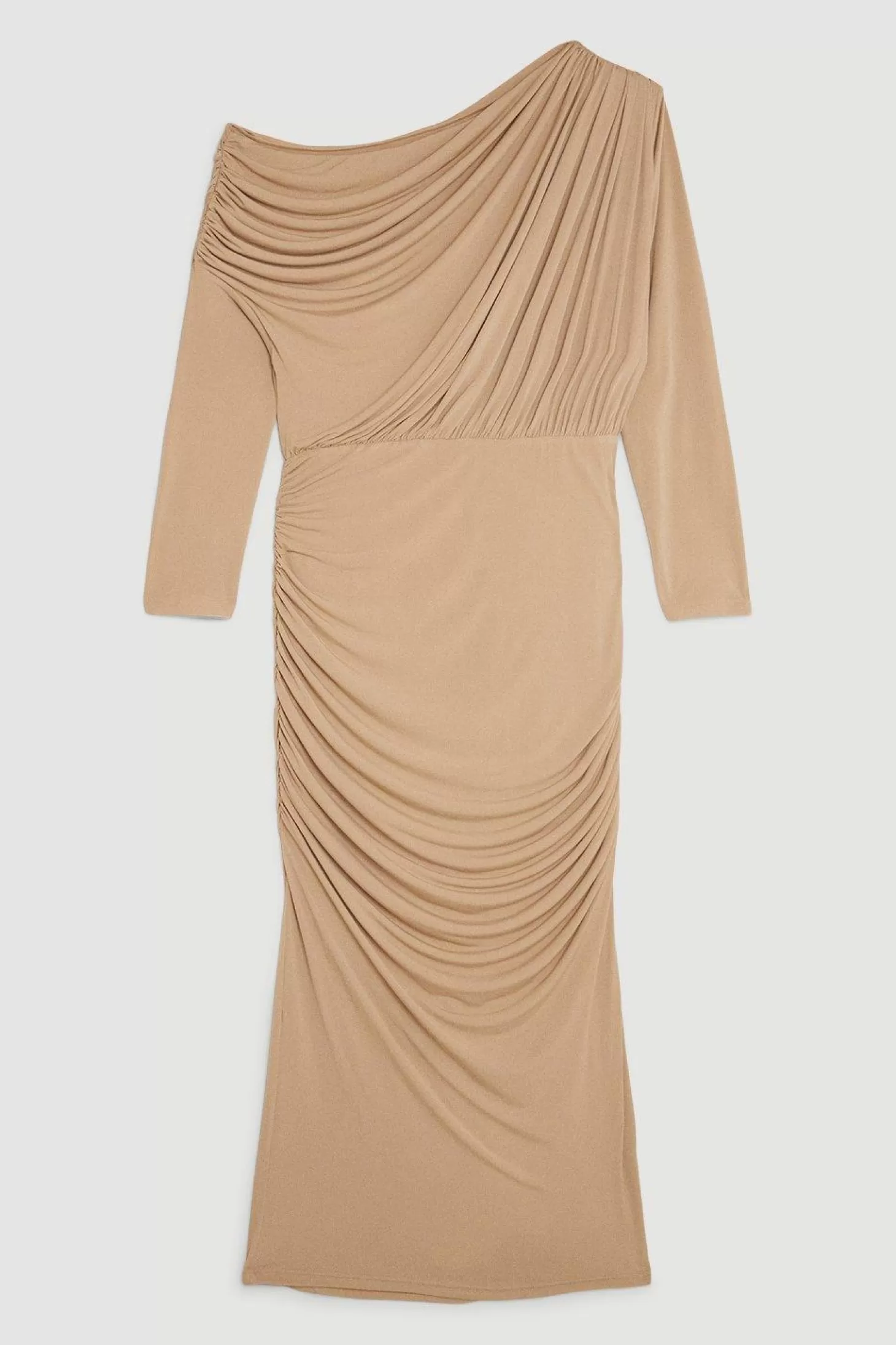 Karen Millen Plus Size Drapey Crepe Jersey Asymmetrical Midaxi Dress