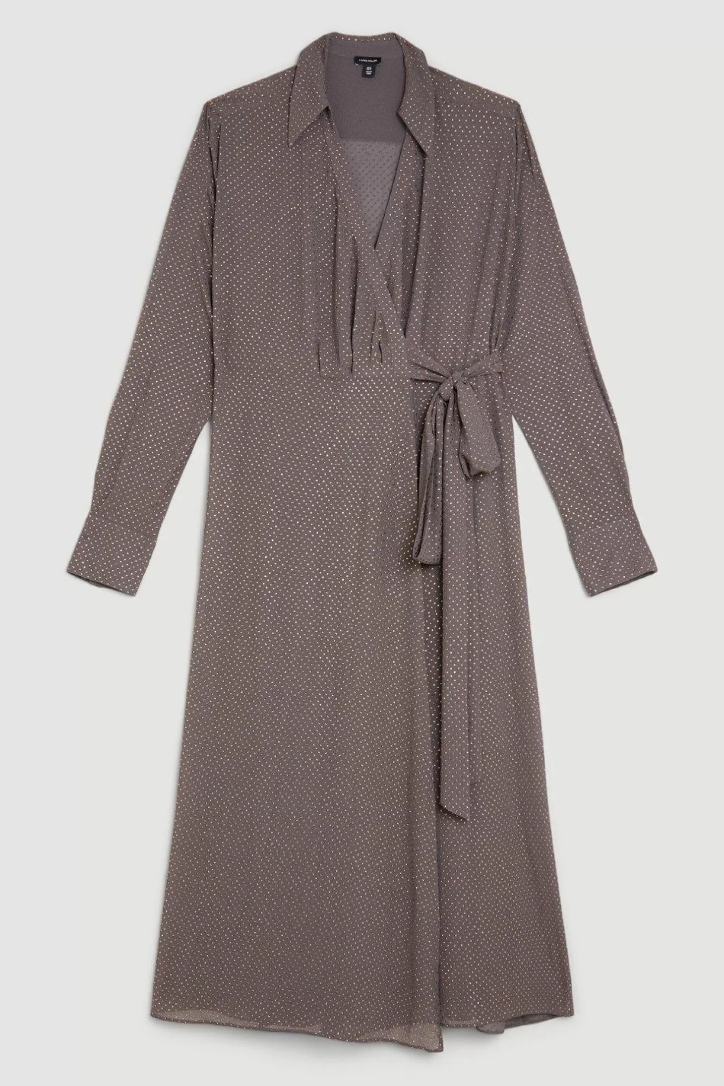 Karen Millen Plus Size Embellished Plunge Batwing Woven Maxi Dress