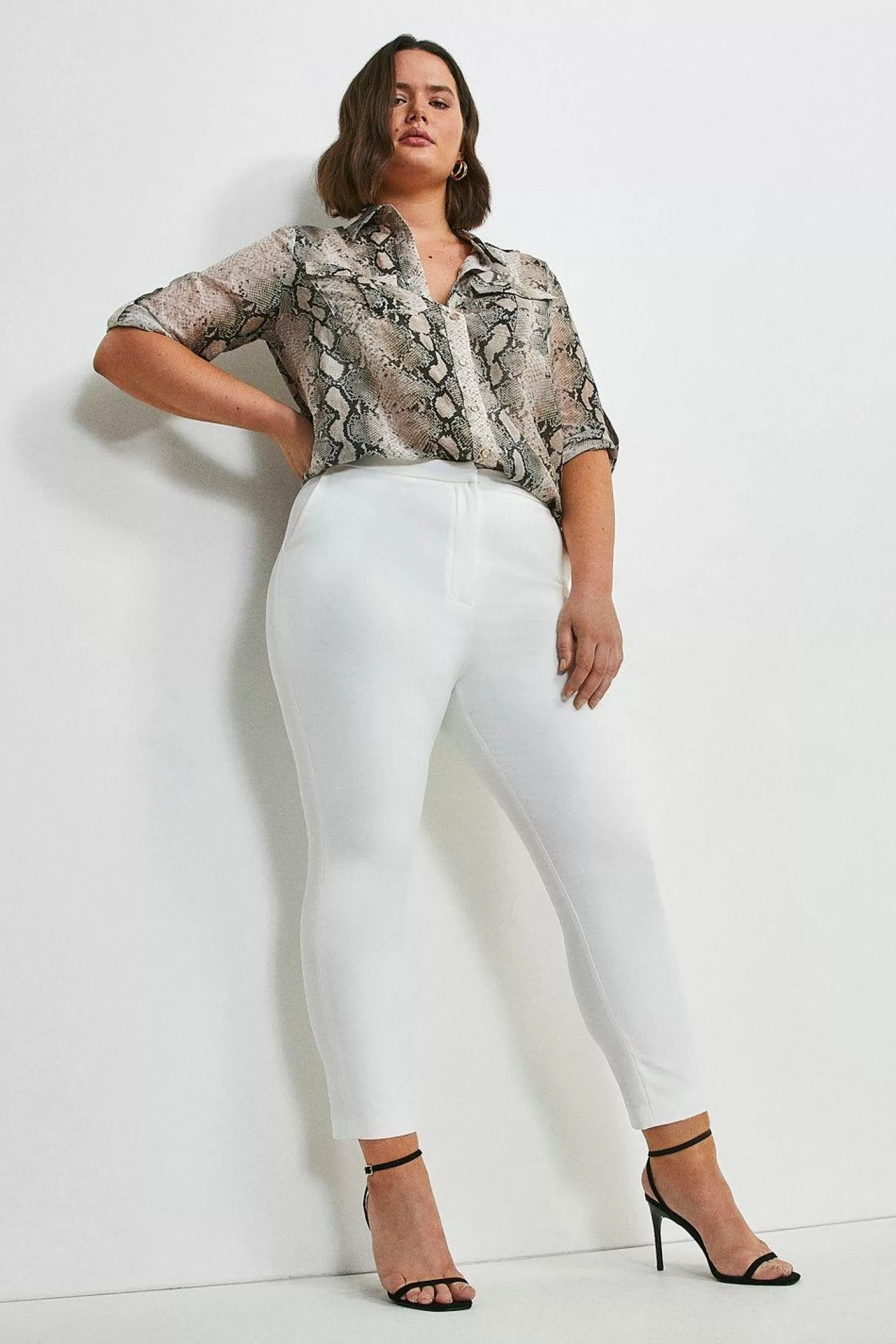 Karen Millen Plus Size Essential Techno Cotton Pants