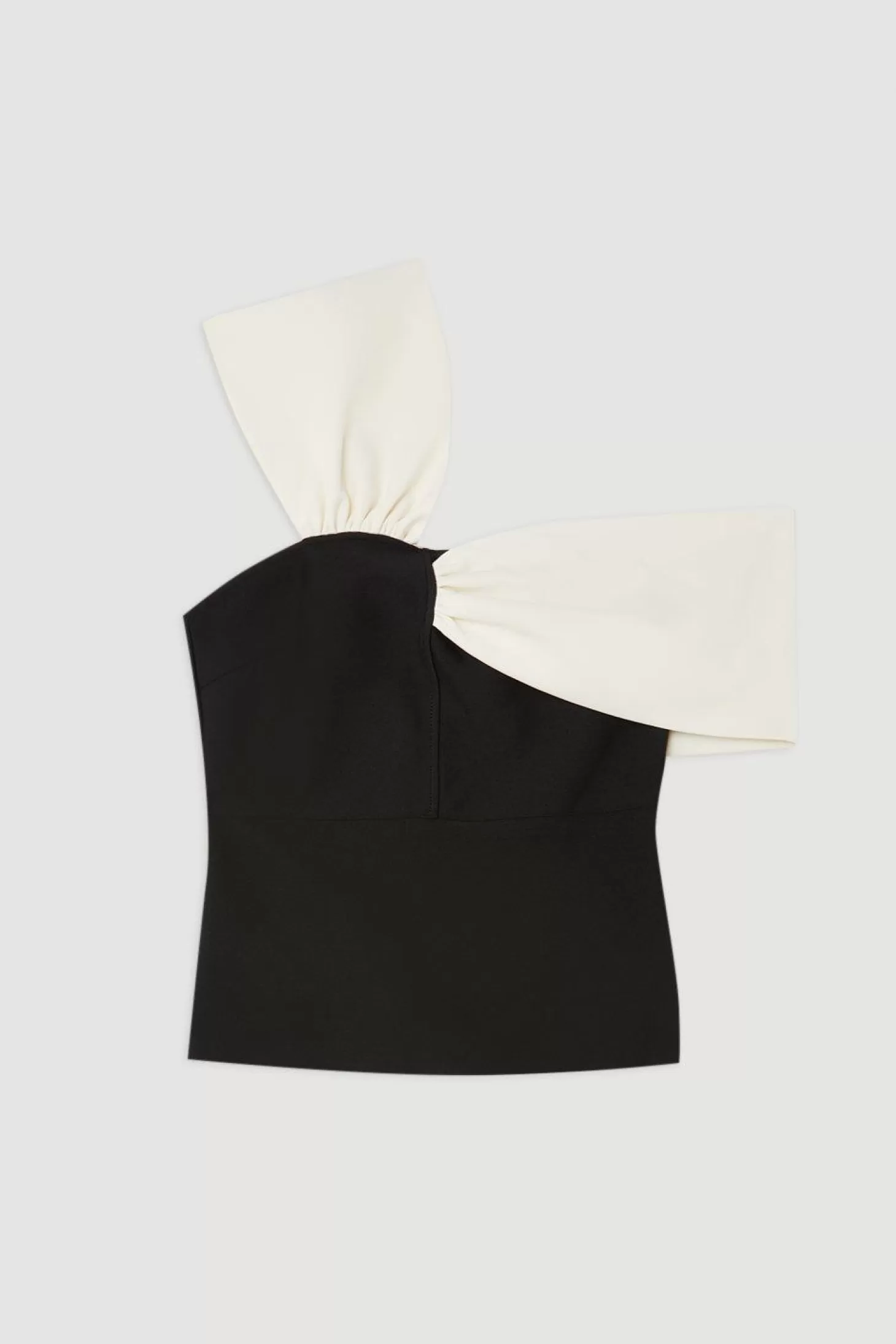 Karen Millen Plus Size Figure Form Bandage Knit Asymmetric Strap Top