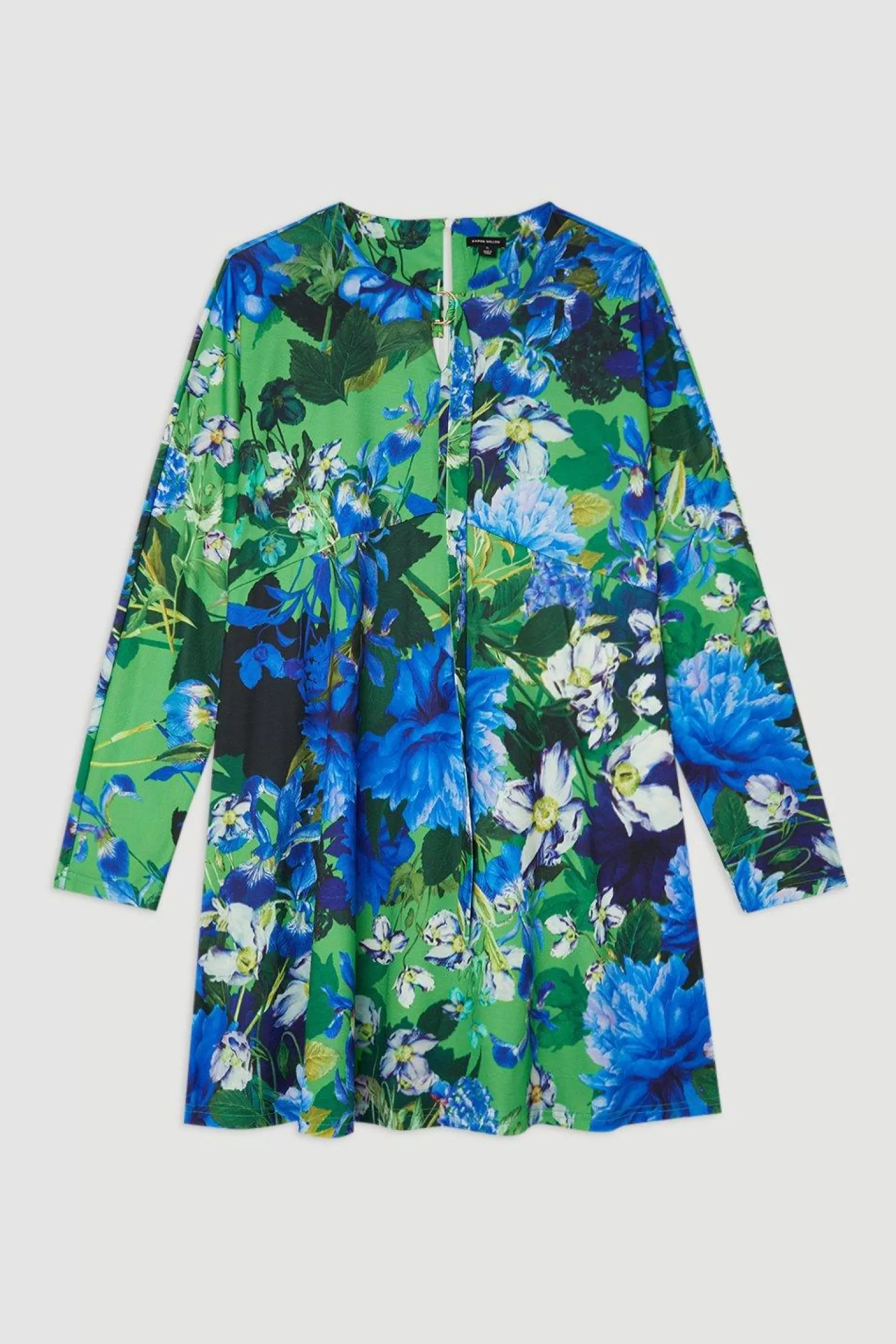 Karen Millen Plus Size Jungle Jersey Crepe Batwing Mini Dress
