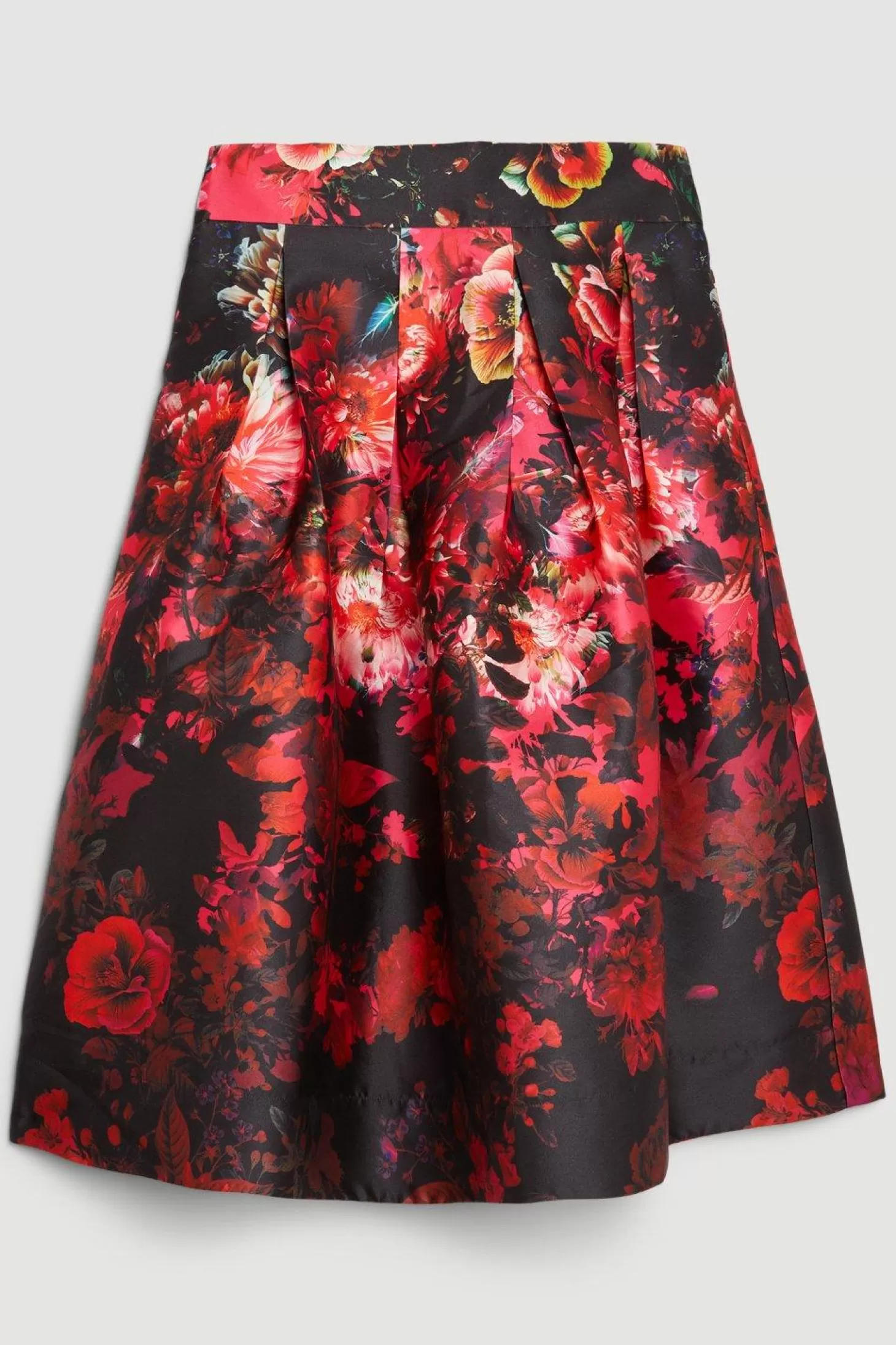 Karen Millen Plus Size Printed Satin Twill Woven Maxi Prom Skirt